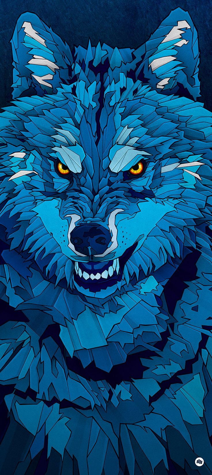 Blue Wolf Background