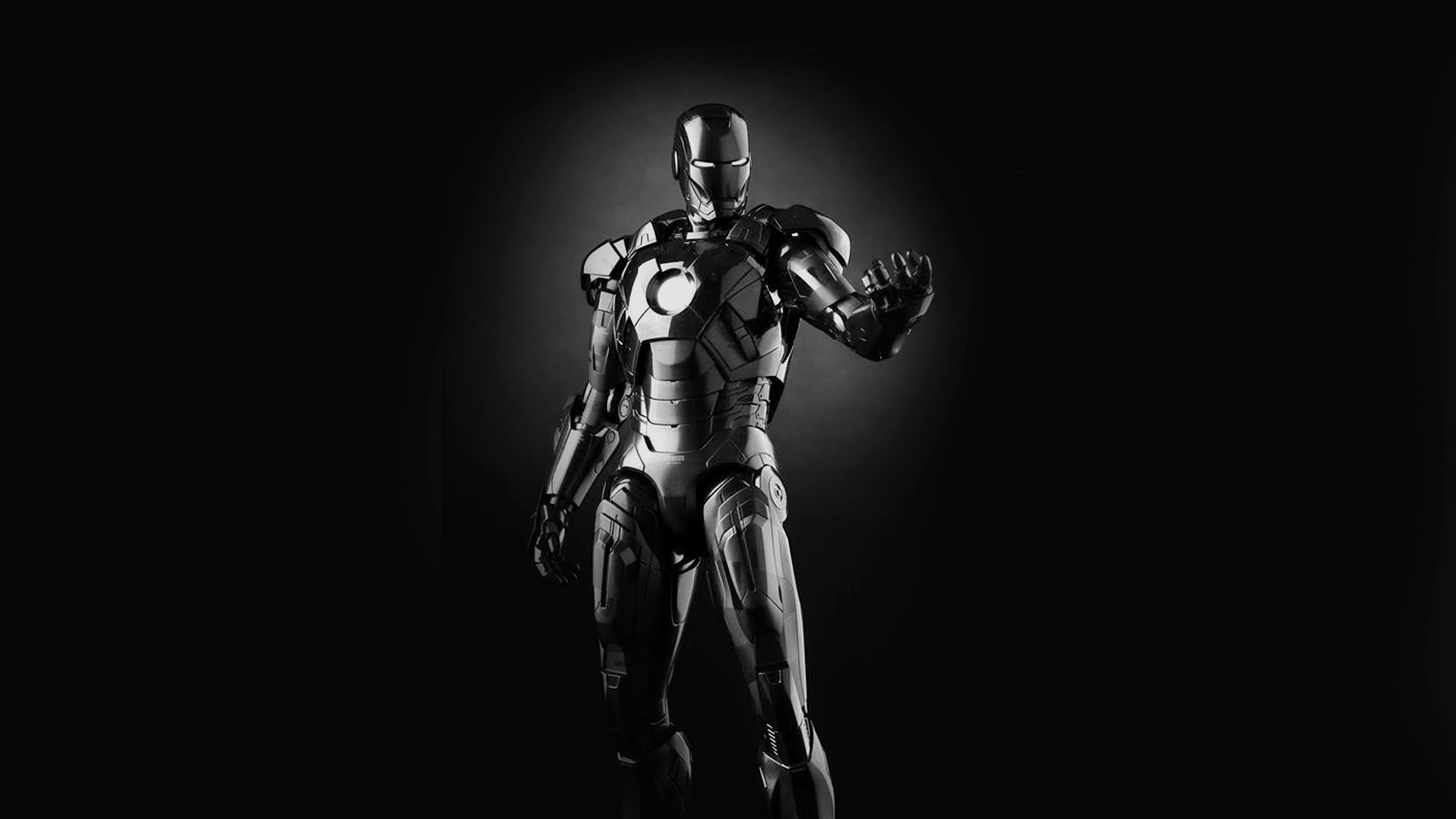 Ironman Dark Figure Hero Art Avengers Bw Wallpaper