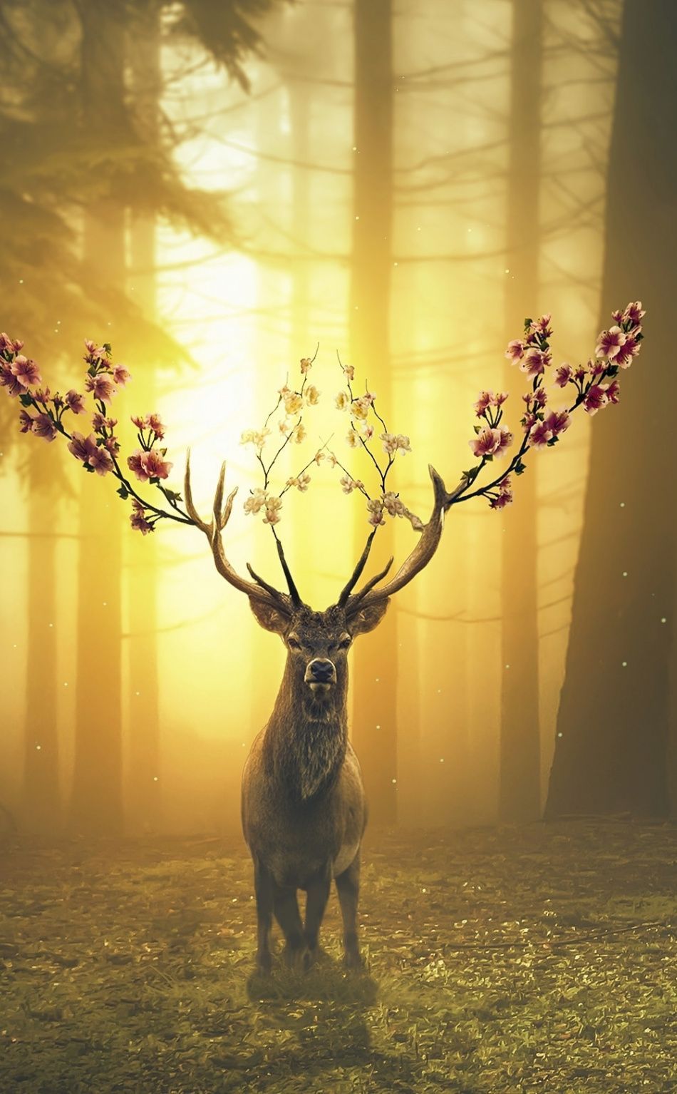 Deer, forest, surreal, 950x1534 wallpaper. Spring wallpaper, Deer
