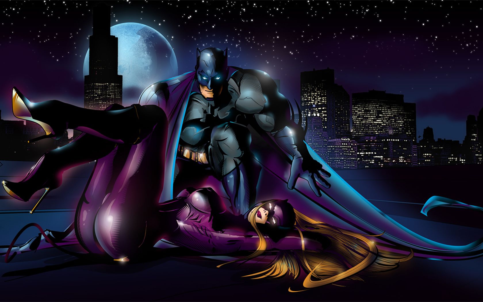 Free download Cartoons Wallpapers Batman Catwoman In Gotham.