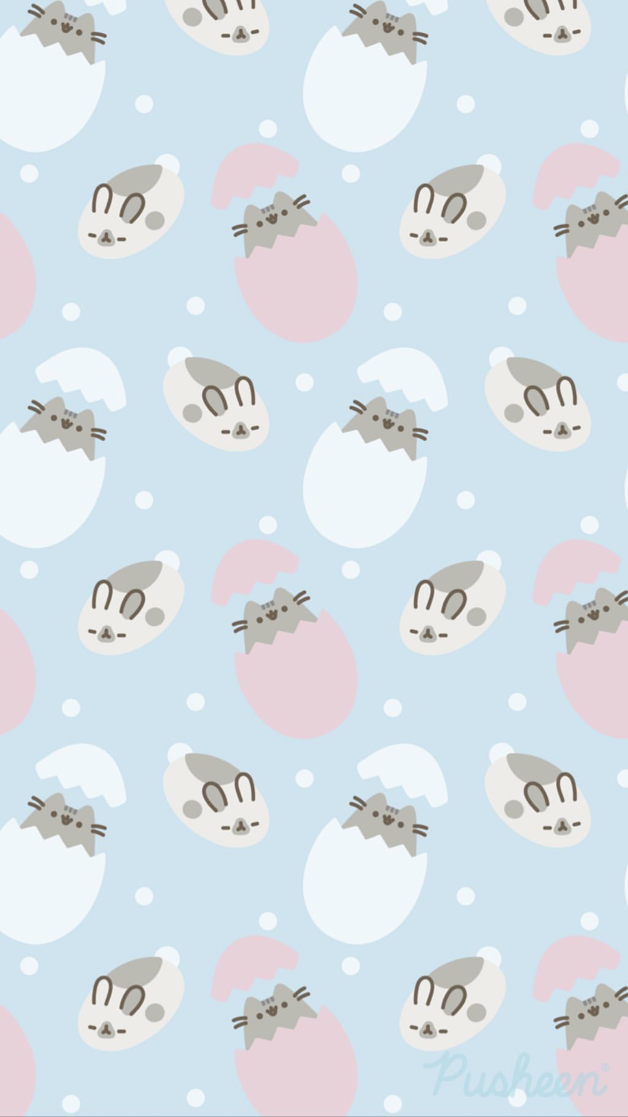 Pusheen the cat floral pastels spring iphone wallpaper Easter bunny. iPhone wallpaper easter, Easter wallpaper, Bunny wallpaper