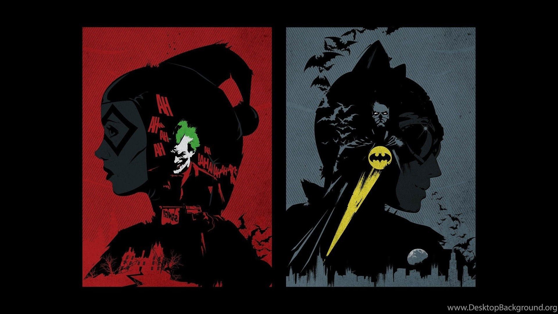 DC Comics, Batman, Catwoman, Harley Quinn Wallpaper HD / Desktop