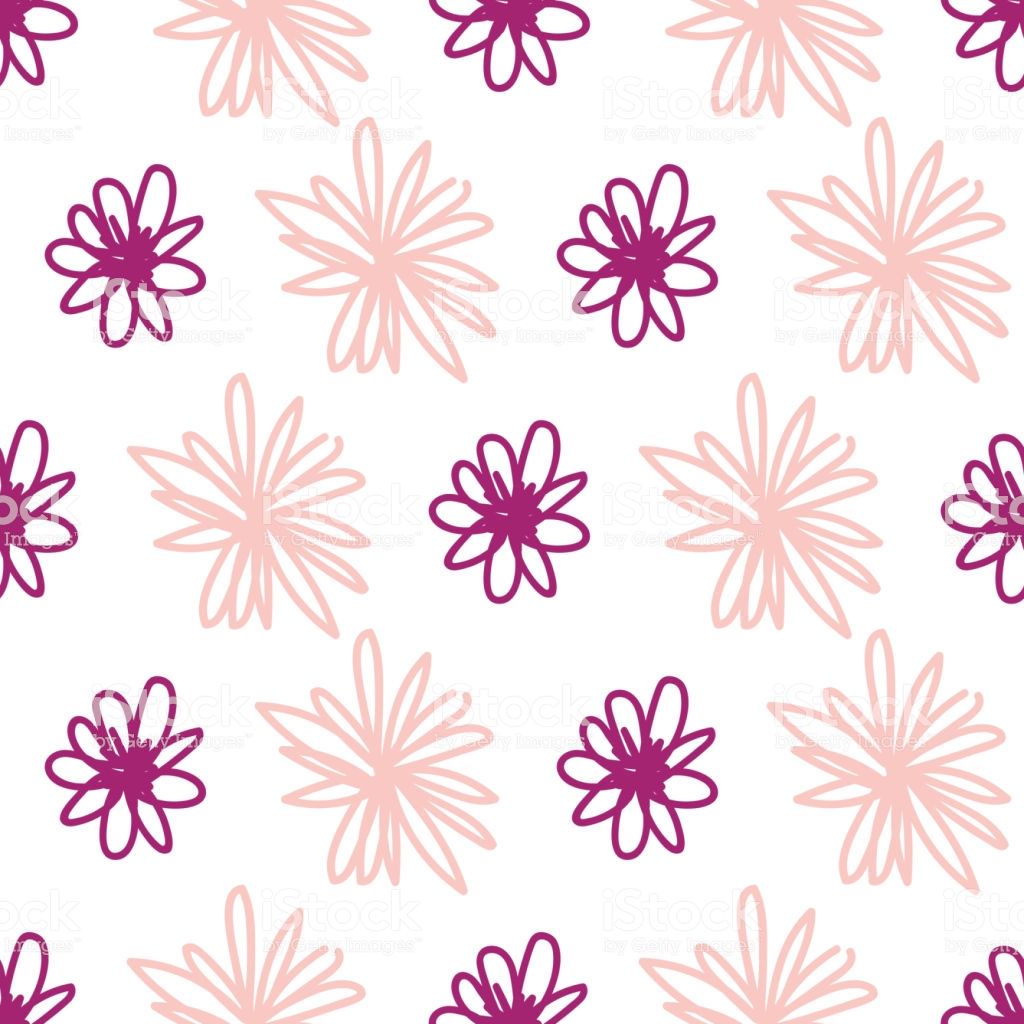 Wild Cute Girly Spring Or Summer Pink Flowers Seamless Pattern