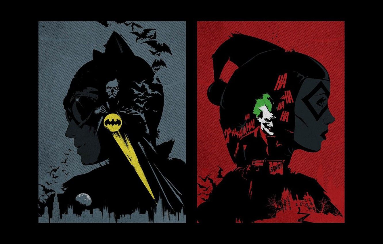 Wallpaper Batman, Joker, DC Comics, Catwoman, Harley Quinn image for desktop, section стиль