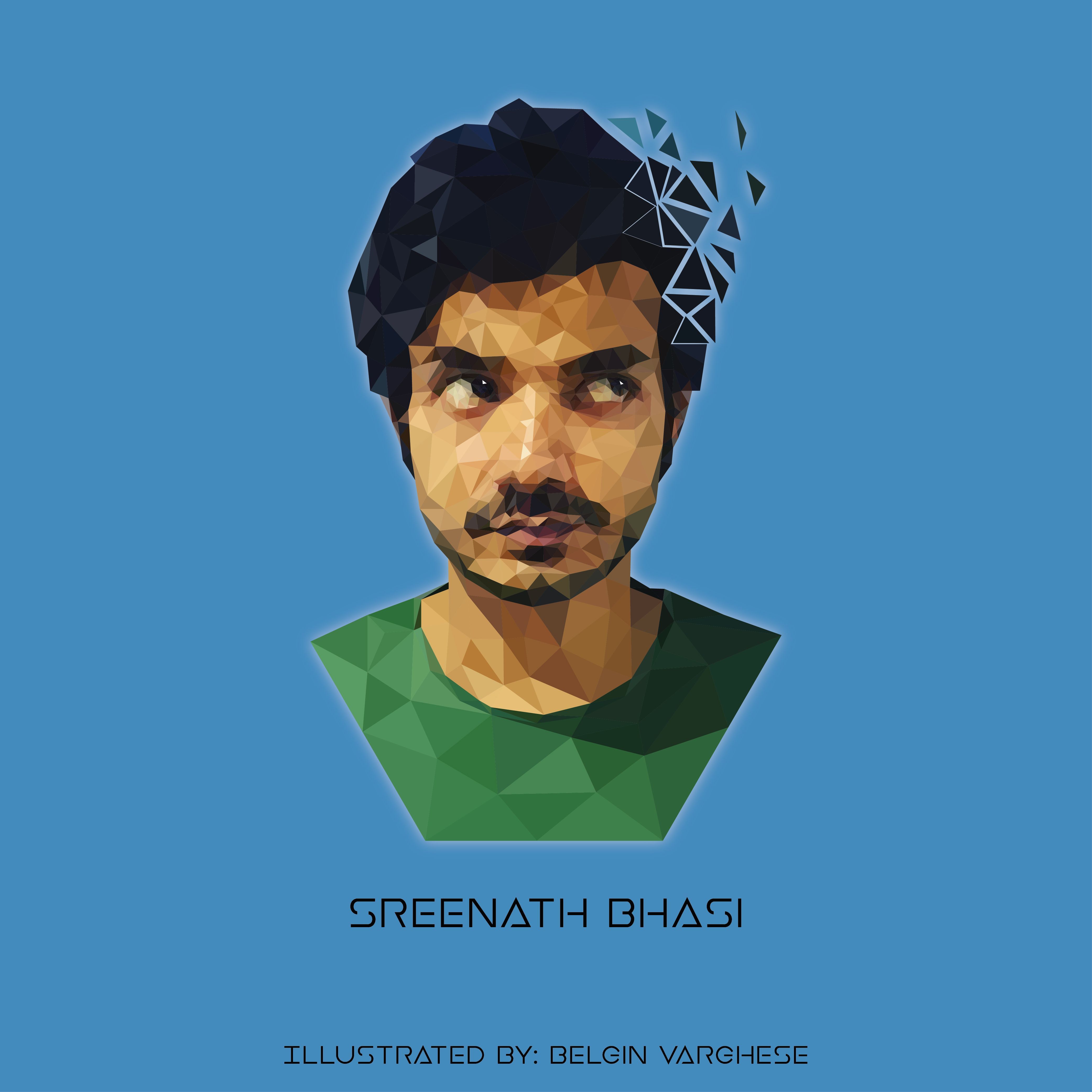 Low poly portrait of Sreenath Bhasi. Low poly, Picture