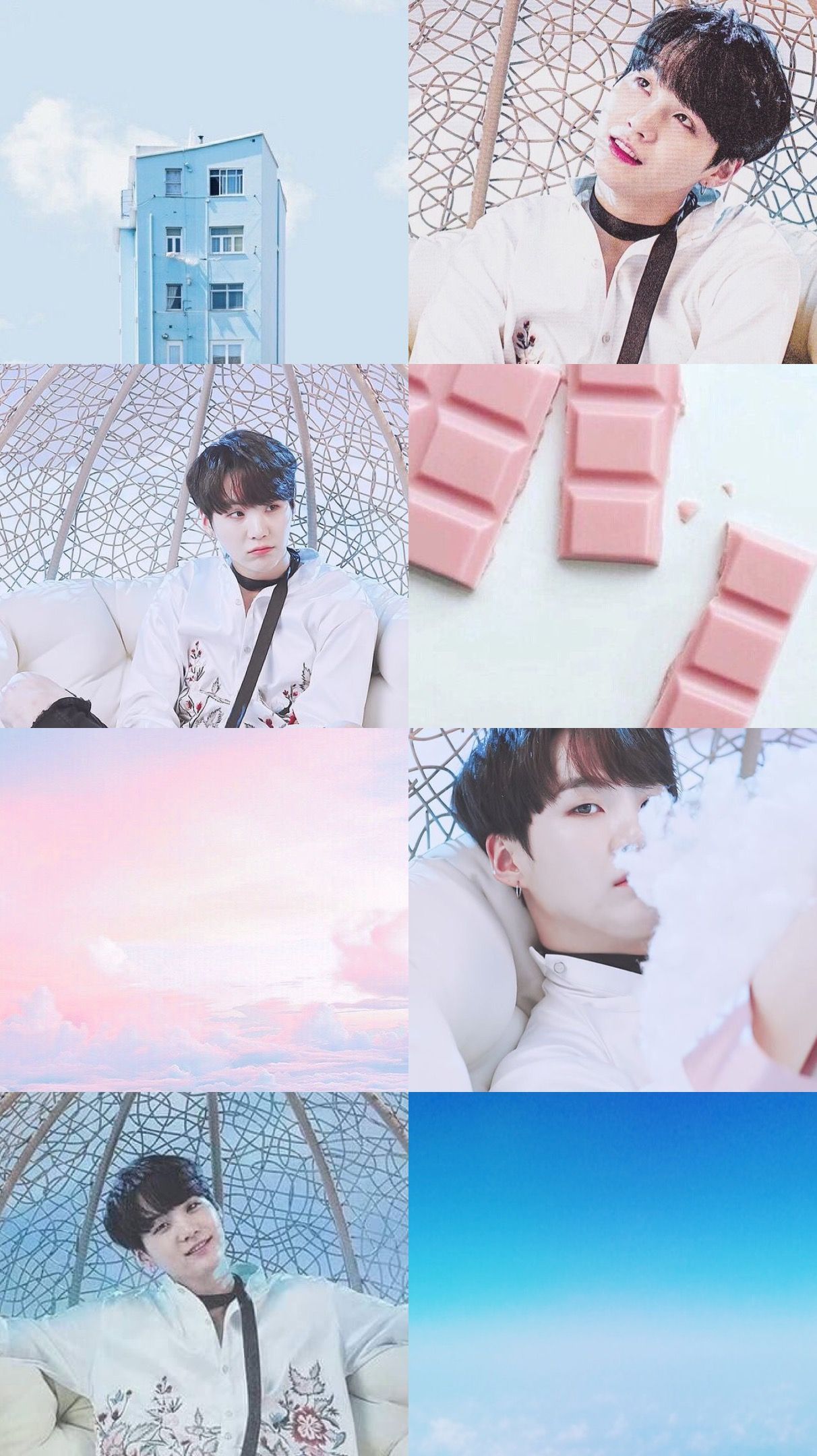 Min Suga pastel pink and blue. Blue aesthetic pastel, Blue