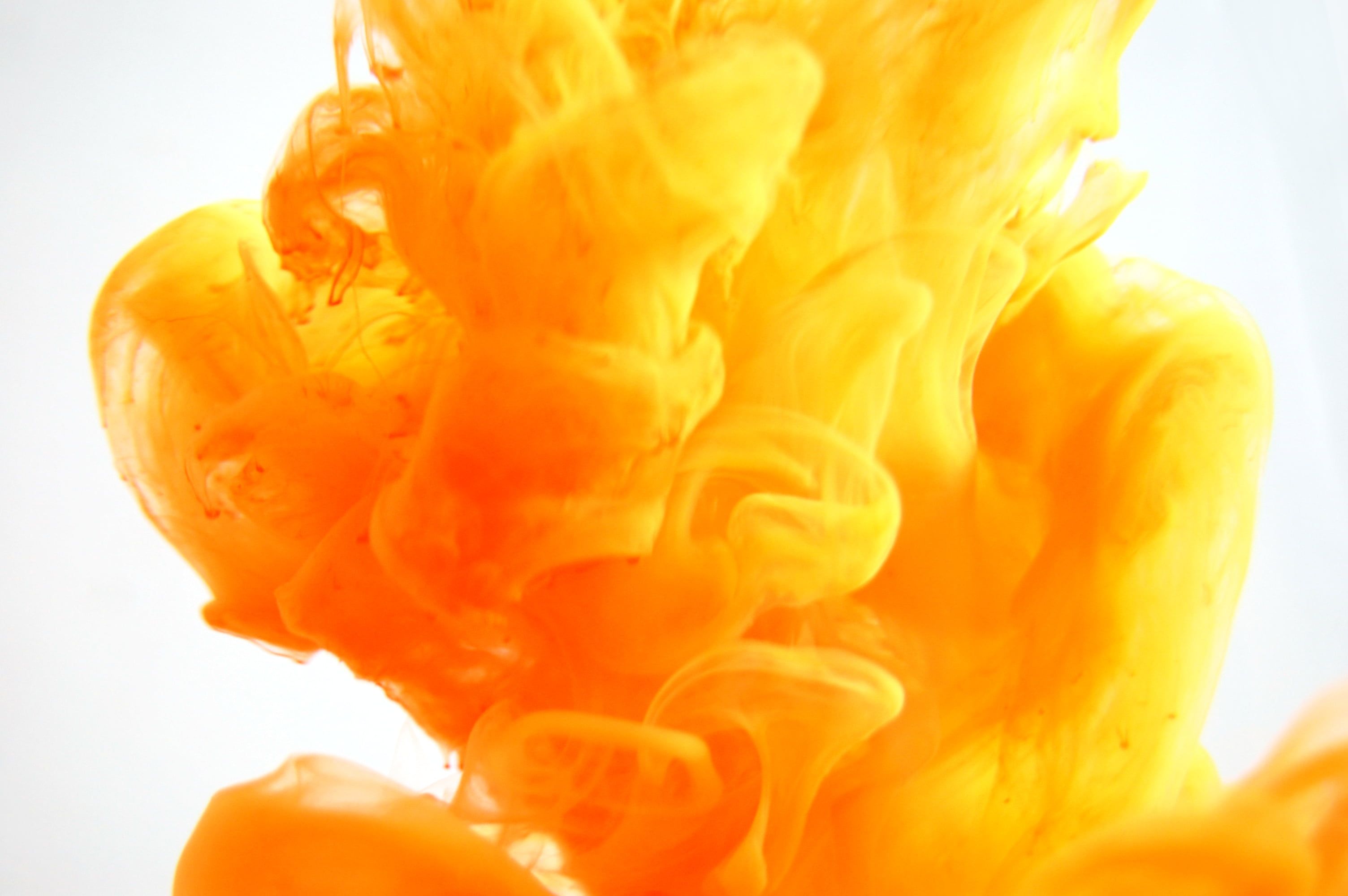 Yellow Orange Ink In Water Wallpaper & Background Download