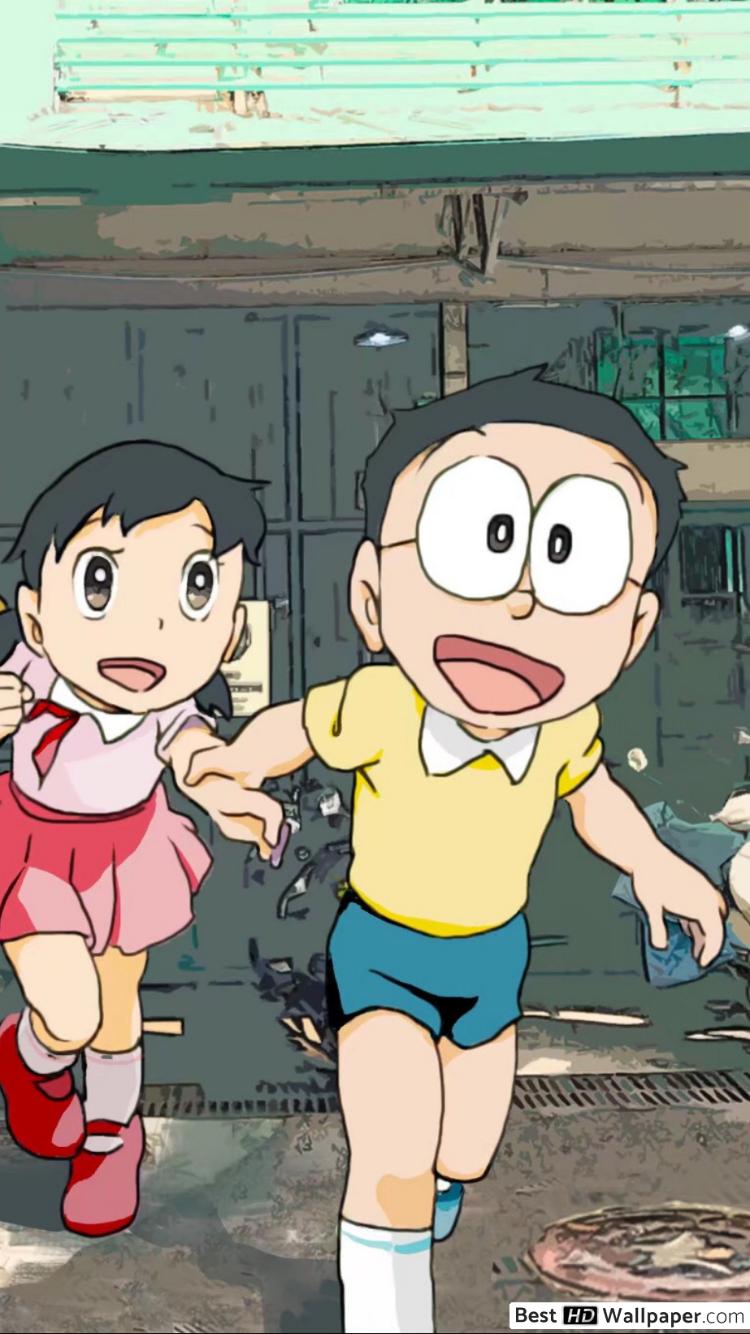 Doraemon Cartoon Nobi & Shizuka Minamoto HD wallpaper
