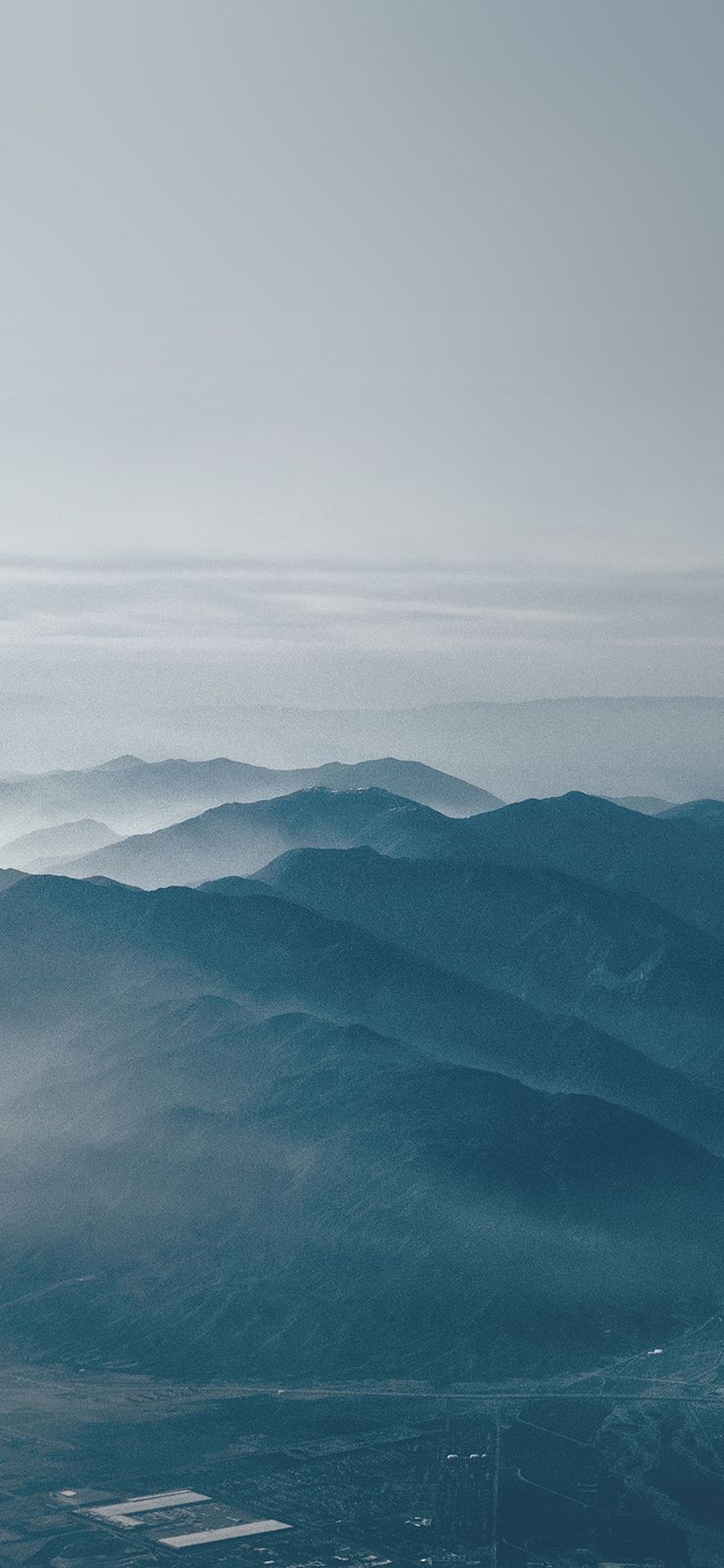 iPhone X wallpaper, mountain fog nature white blue sky view