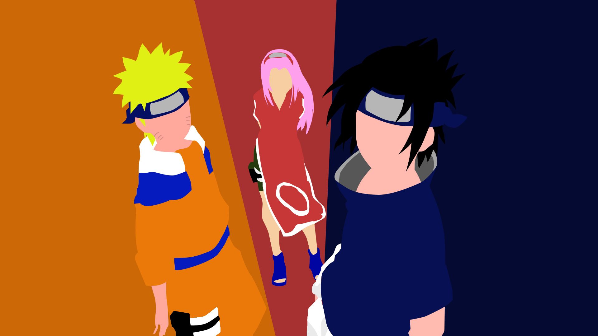 Minimalist Naruto, Sasuke and Sakura HD Wallpaper