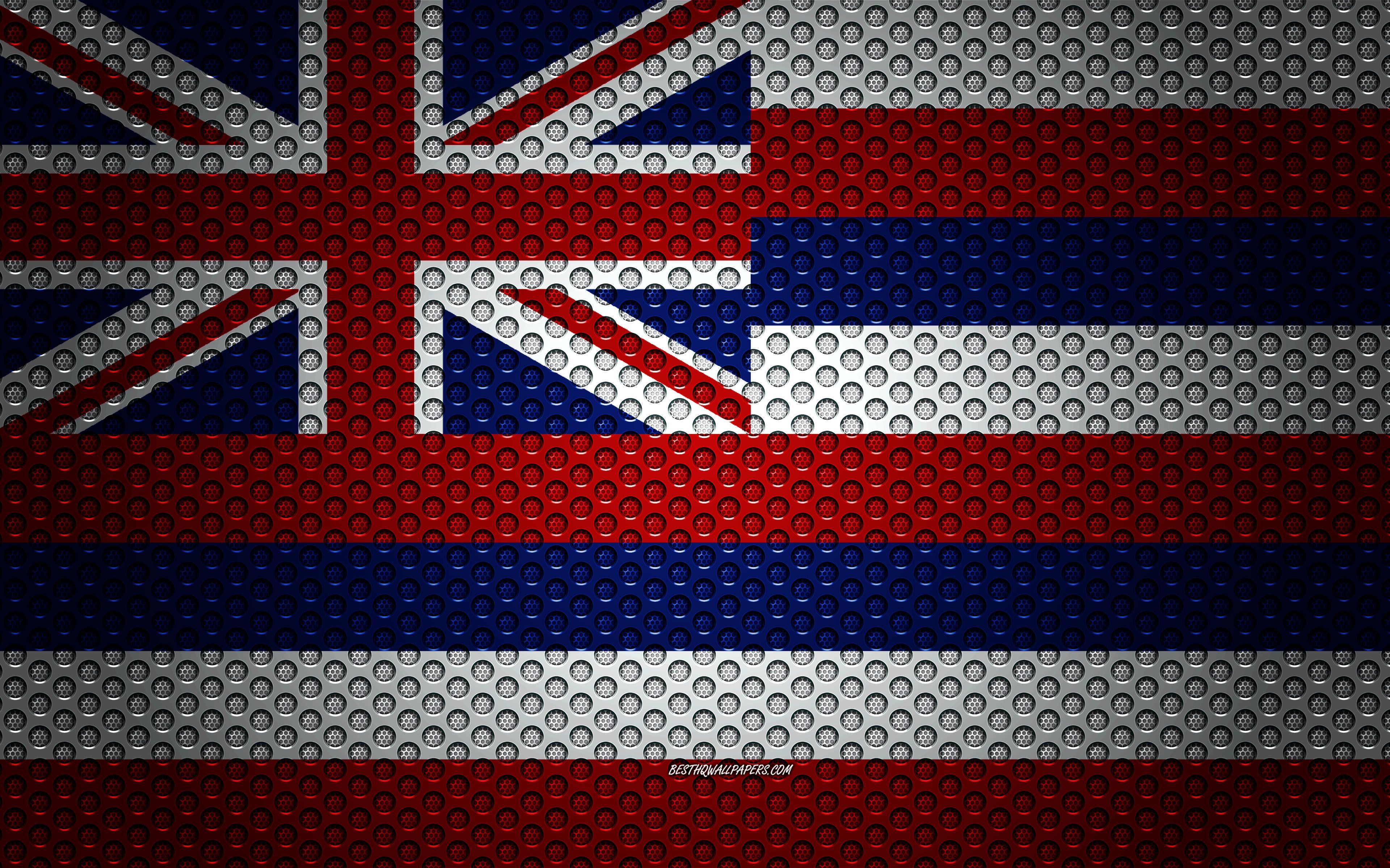 Download wallpaper Flag of Hawaii, 4k, American state, creative