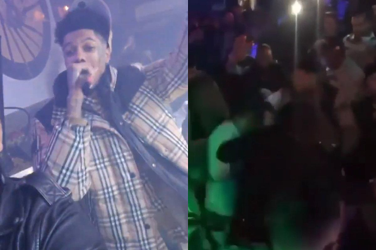 Blueface and Crew Brawl in Club Over Attempted Chain Snatching