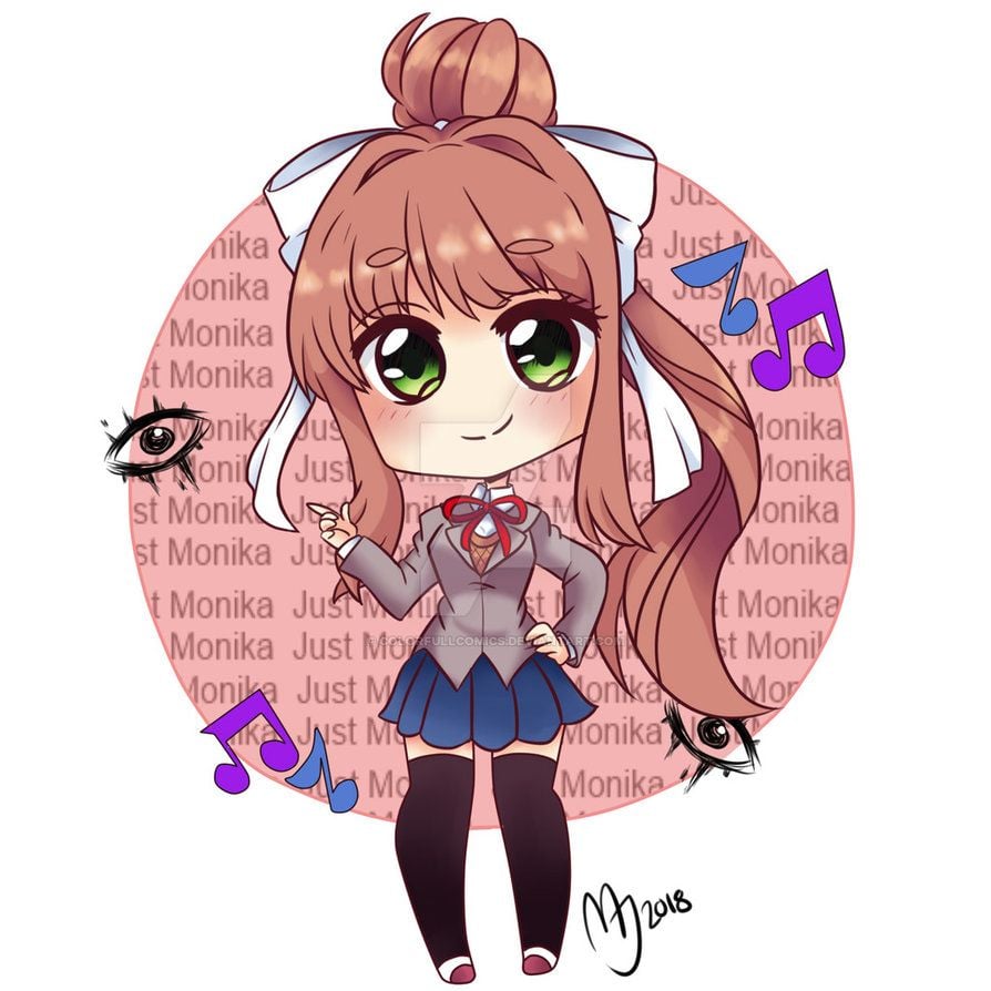 Chibi Monika Ddlc Fanart : Commissioned fanart may only be posted by