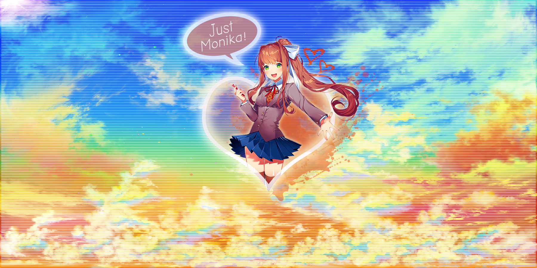 An ａｅｓｔｈｅｔｉｃ monika wallpaper I made!