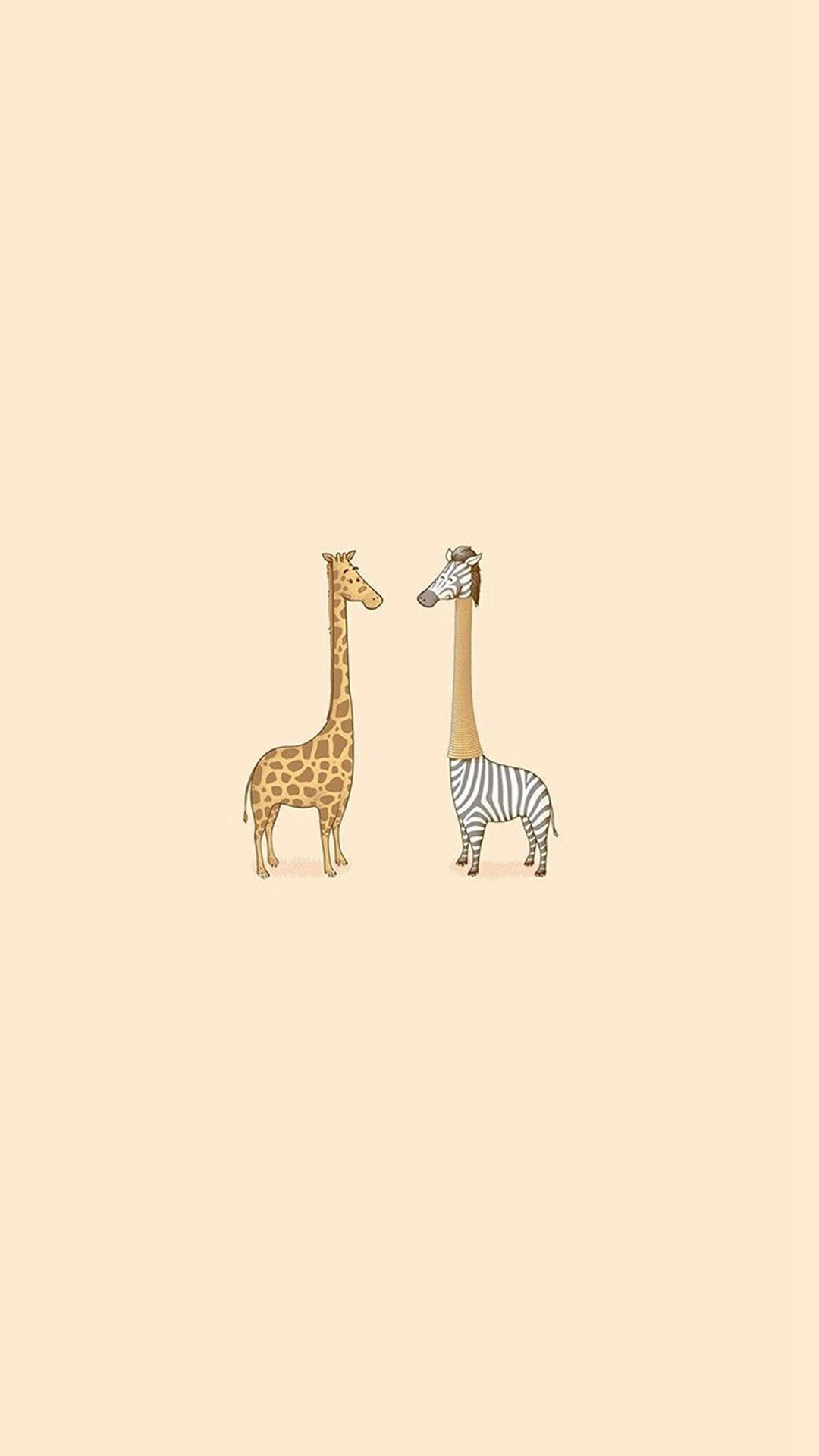 Cute Giraffe Yellow Animal Minimal iPhone 8 Wallpaper Dengan