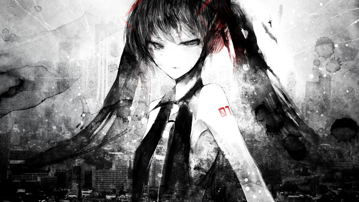 HD wallpaper: anime, anime girls, illustration, night, dark background,  selective coloring | Wallpaper Flare