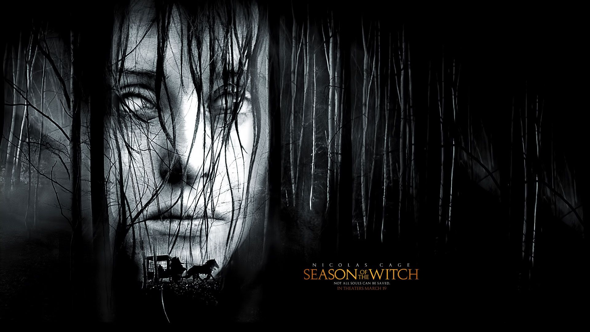 Face Closeup of Witch in Season of the Witch Wallpaper
