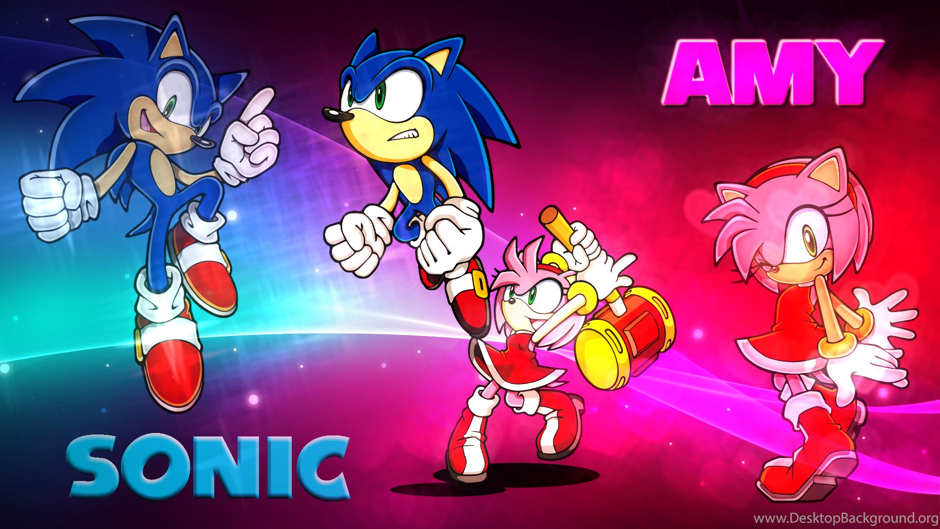 Wallpaper Sonic And Amy Desktop Background