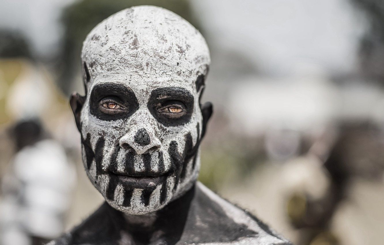 Wallpaper face, death, mask, male, direct look, Goroka, Papua New