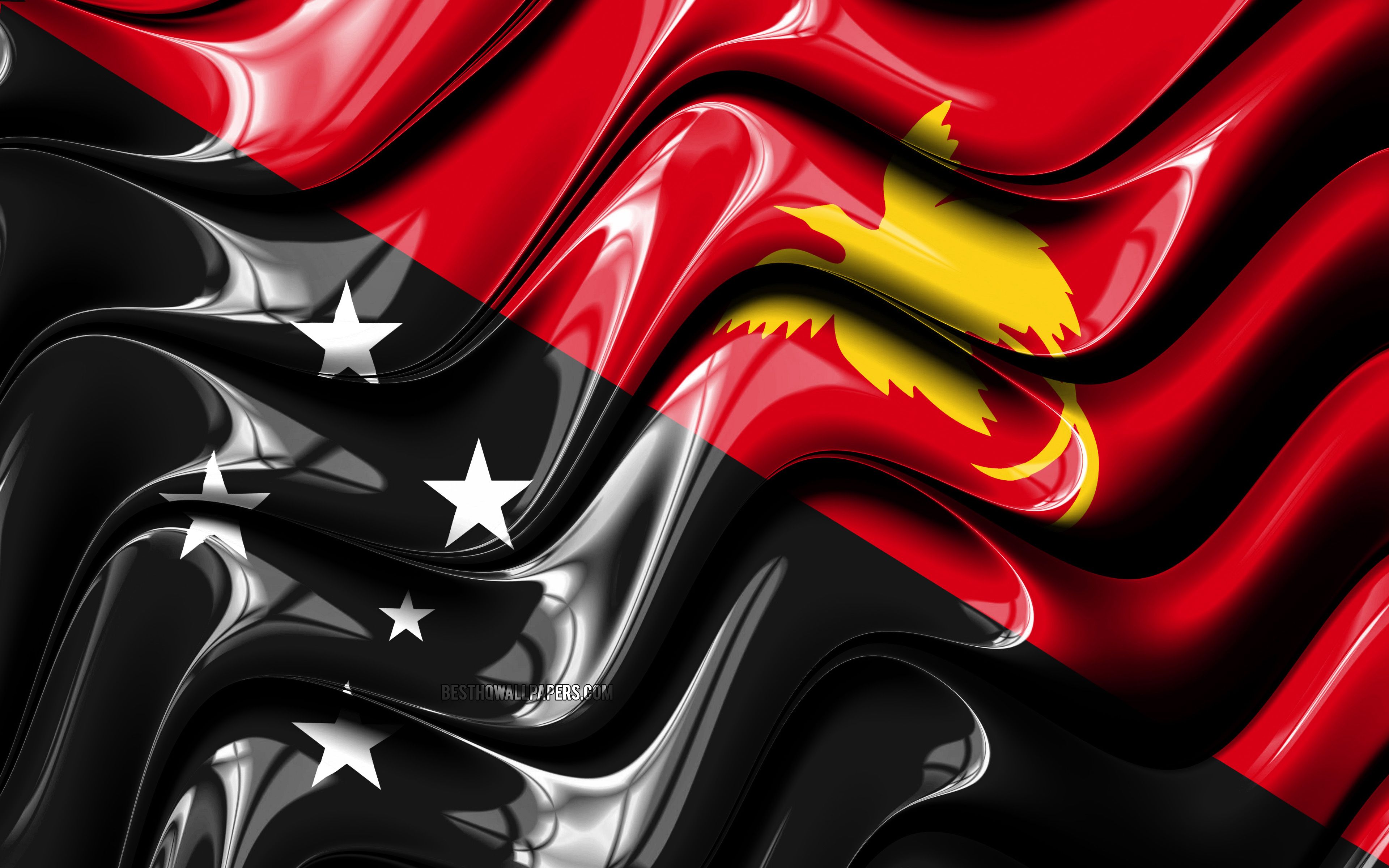 Download wallpaper Papua New Guinea flag, 4k, Oceania, national