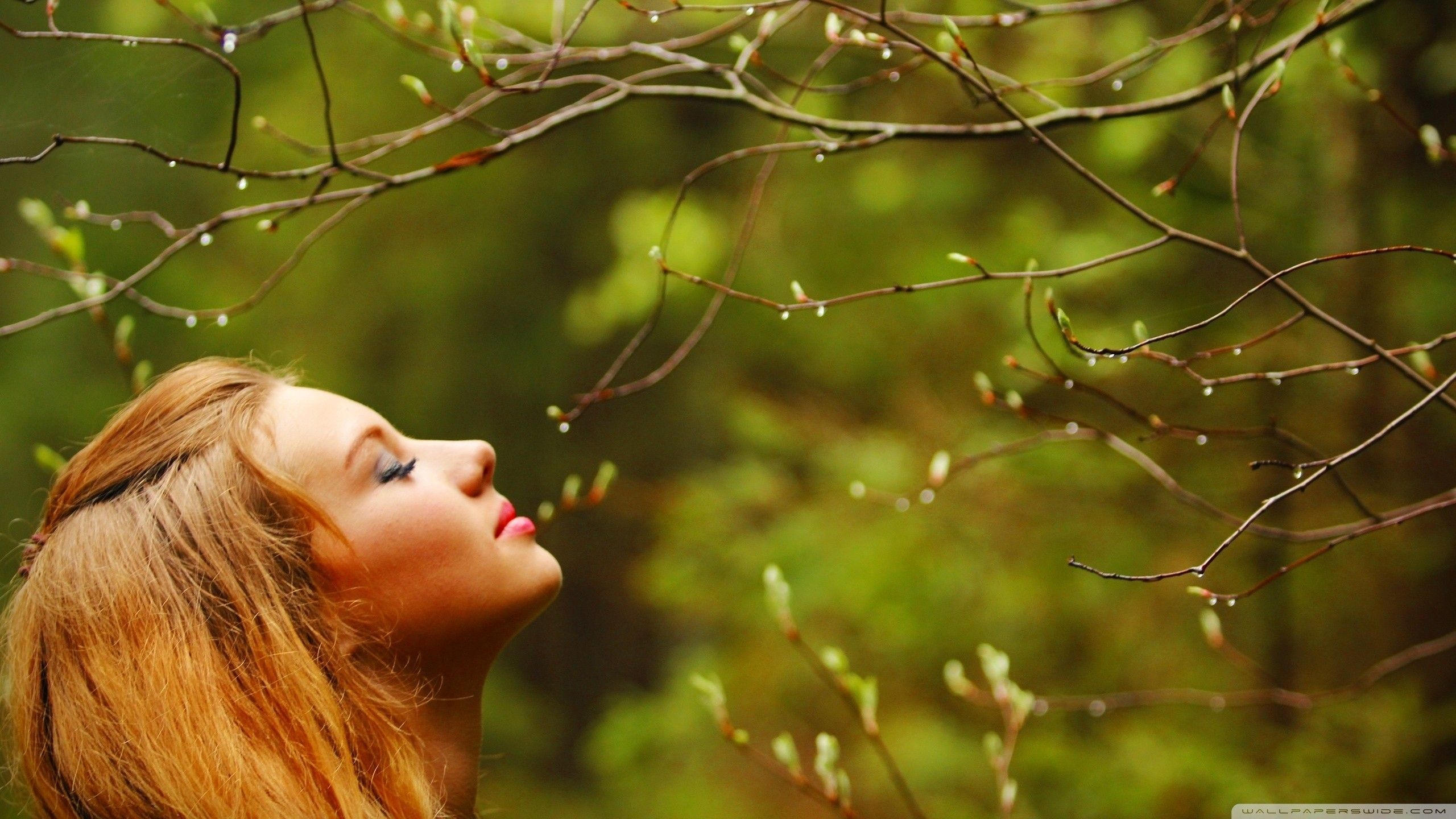 Girl with eyes closed wallpaper and image, picture