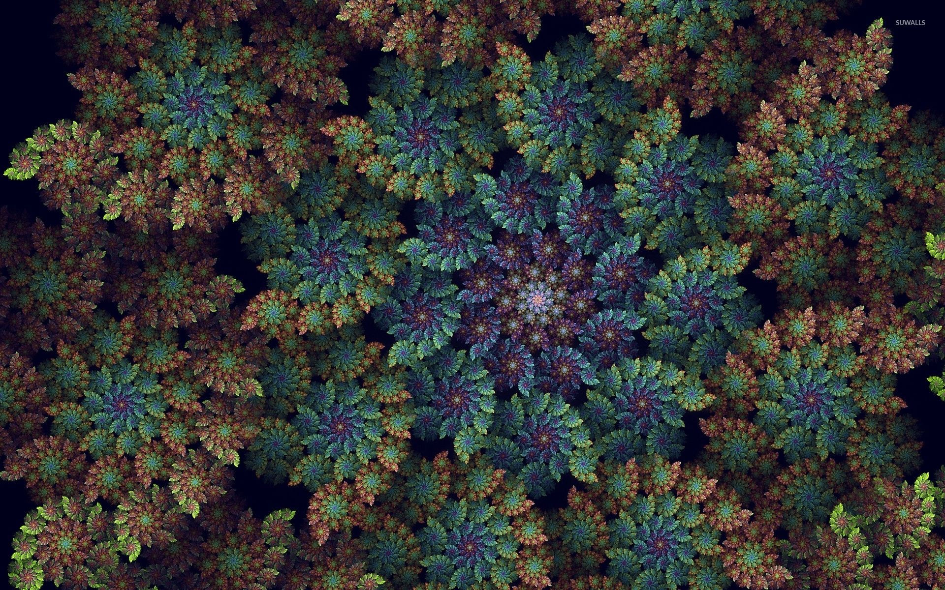 Top view of an abstract spring forest wallpaper