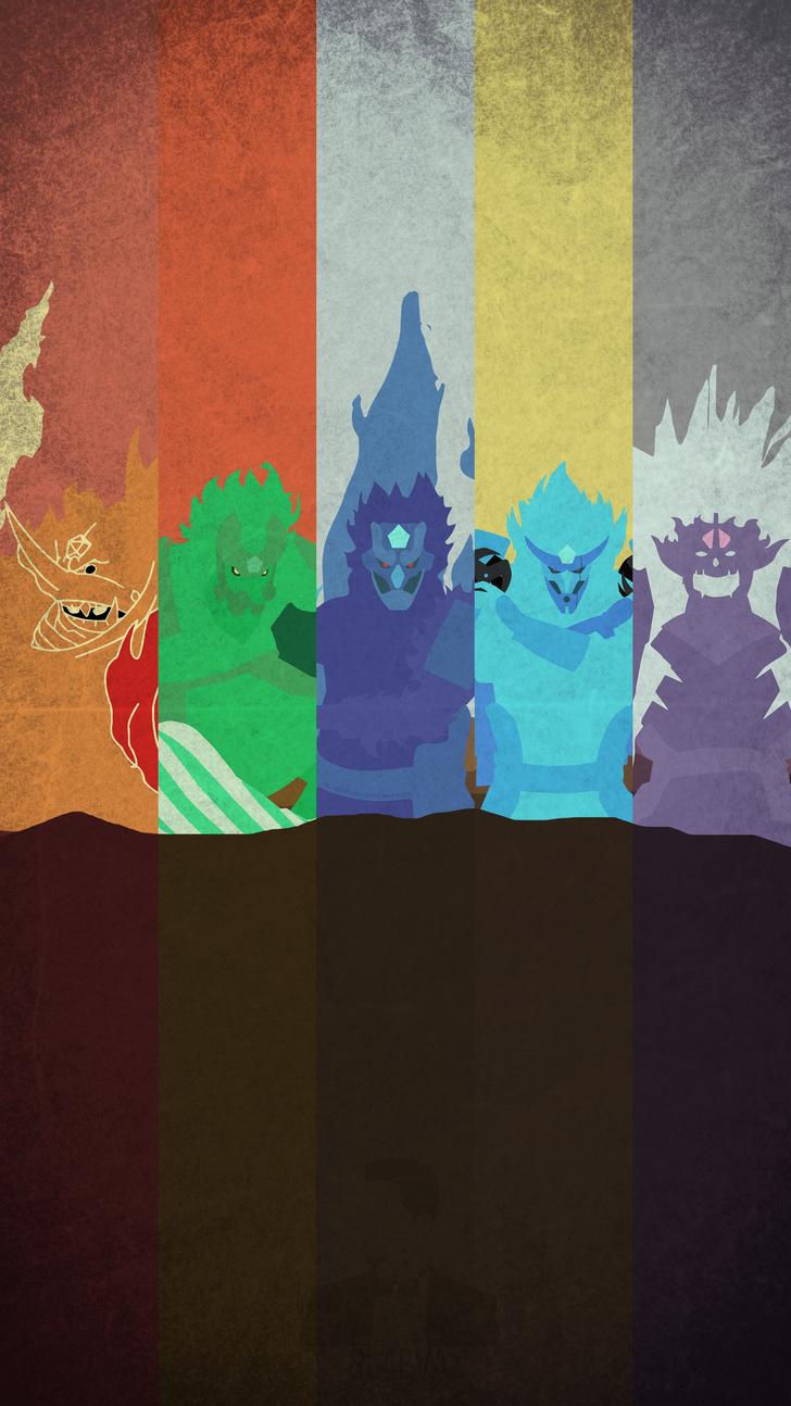 Five Susanoos Minimal Mobile Wallpaper