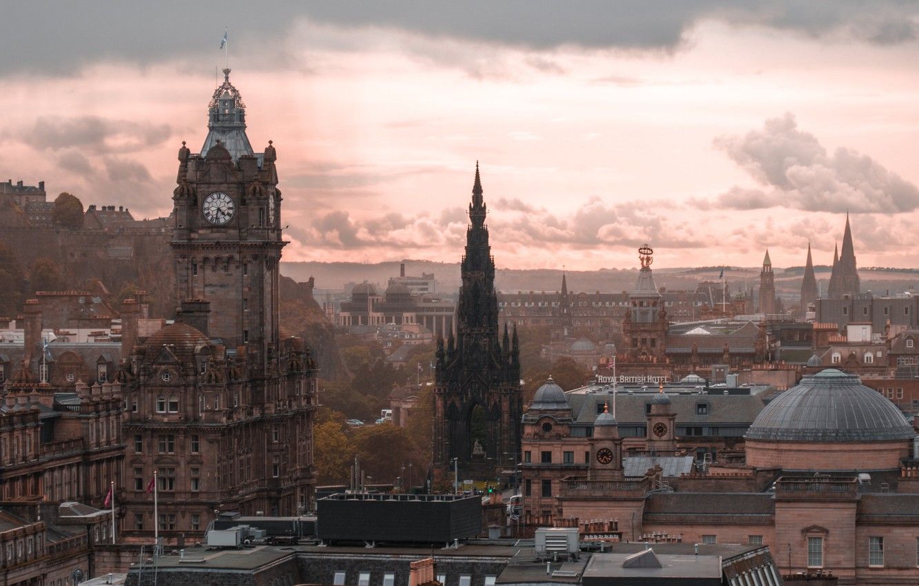 Wallpaper city, old, landscapes, Scotland, Edinburgh, buildings