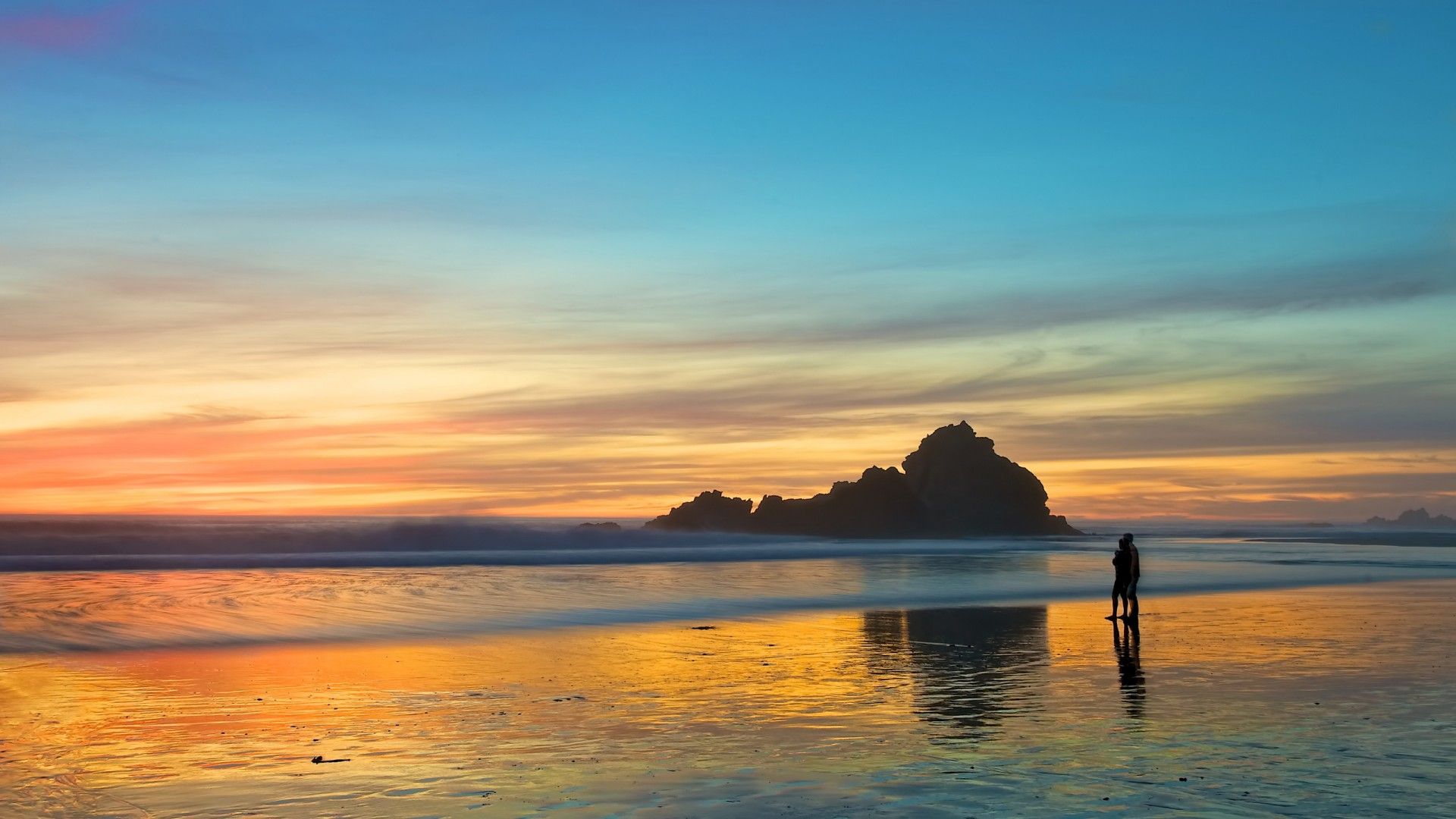 Beach Dusk Wallpaper, Dusk On The Beach HD Wallpaper