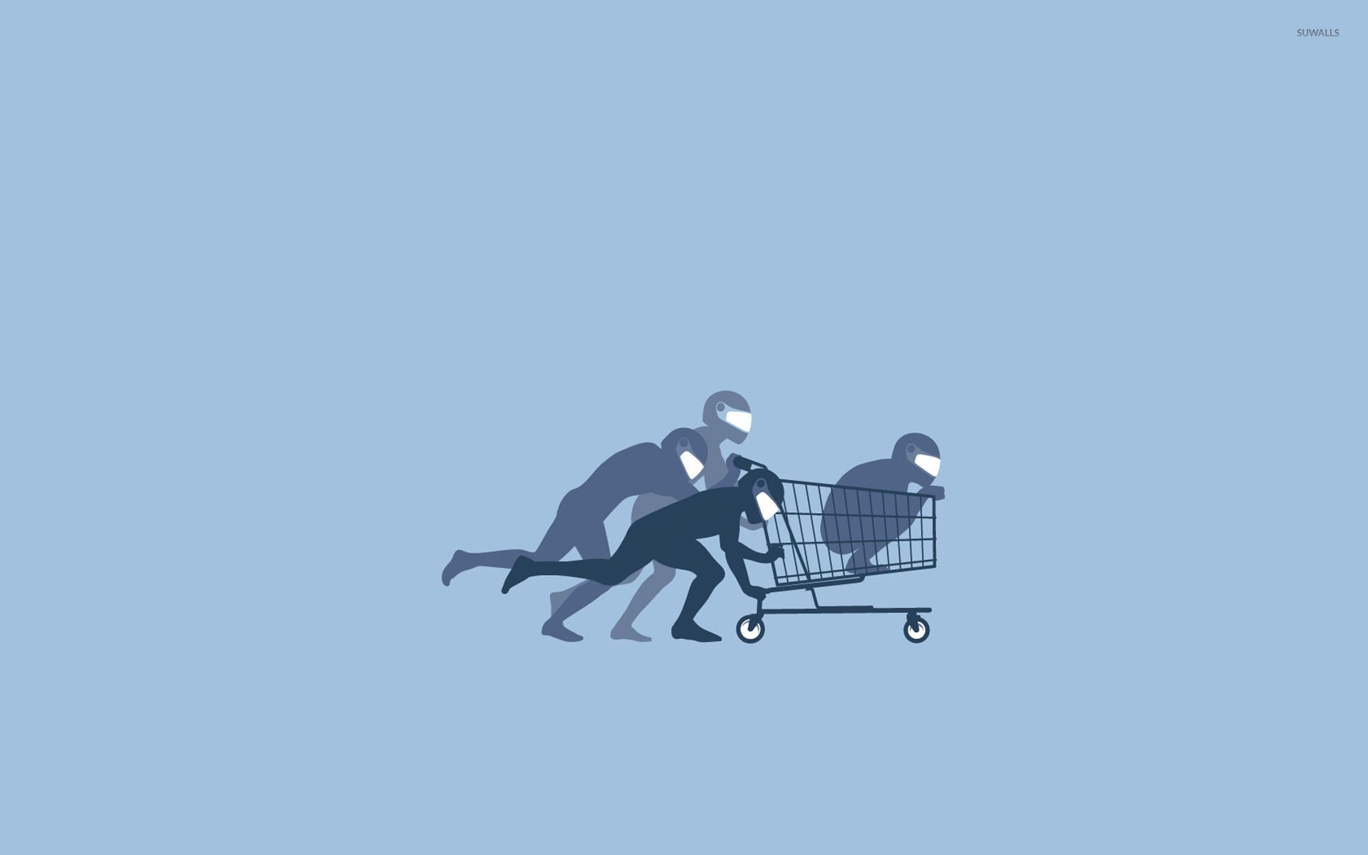 Shopping cart bobsled wallpaper wallpaper