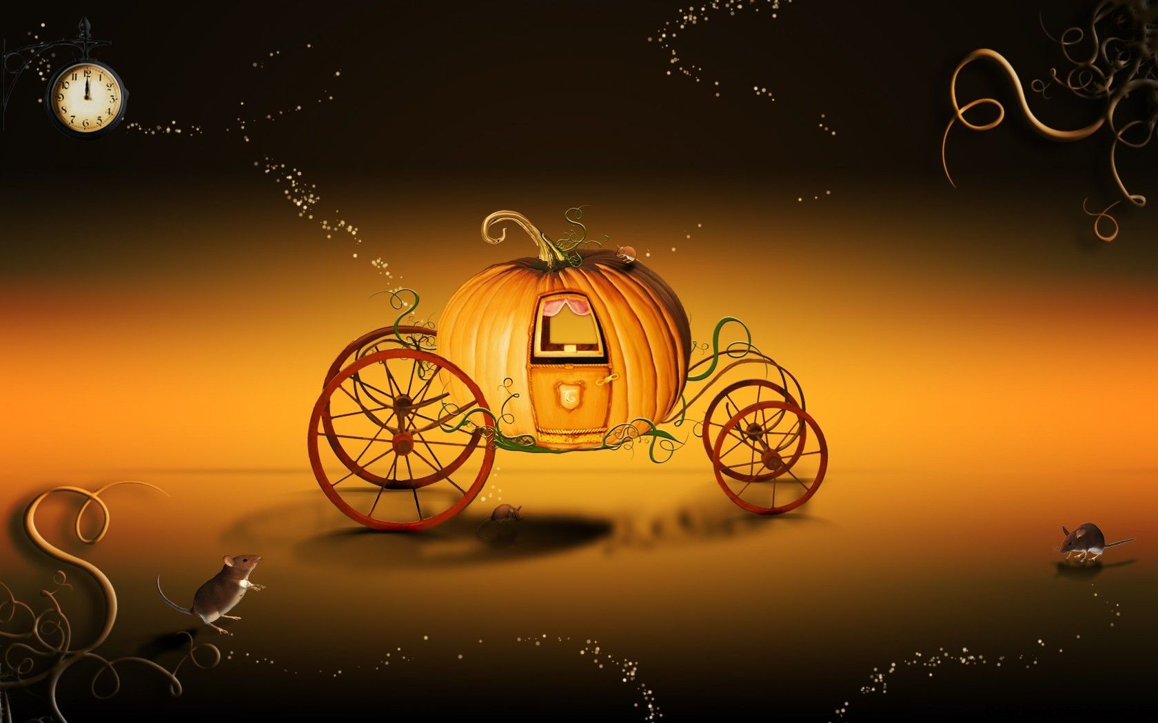 Pumpkin cart desktop wallpaper