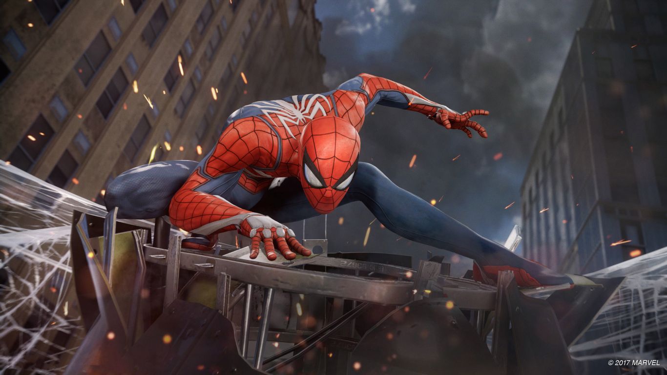New Computer Game Spider Man (PS4), 2018 Desktop Wallpaper 1366x768