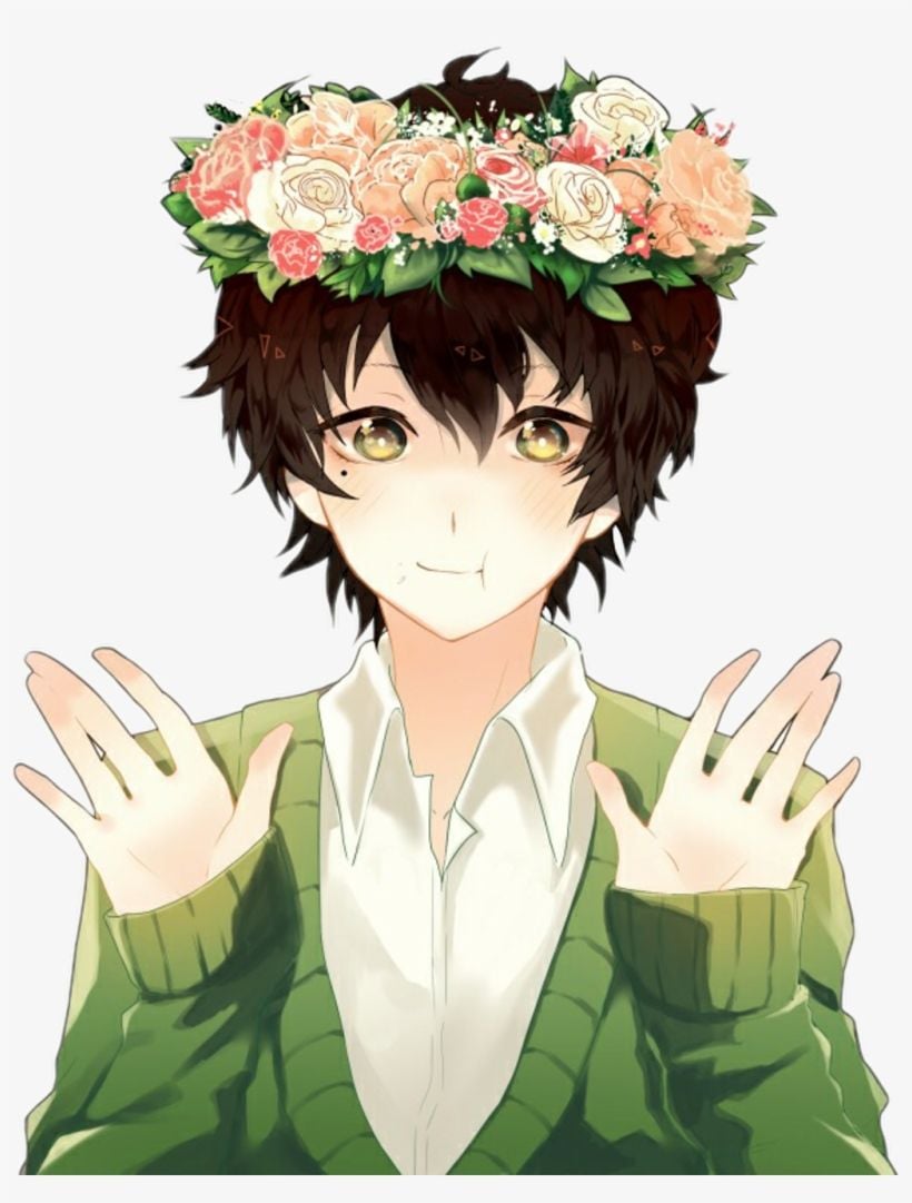 anime #animeboy #uke #flower #kawaii #flowerboy Anime Boy