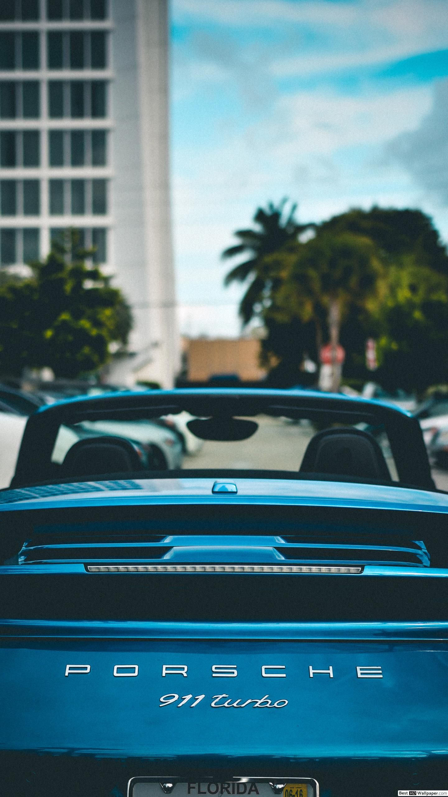 Blue porsche 911 turbo sport car HD wallpaper download