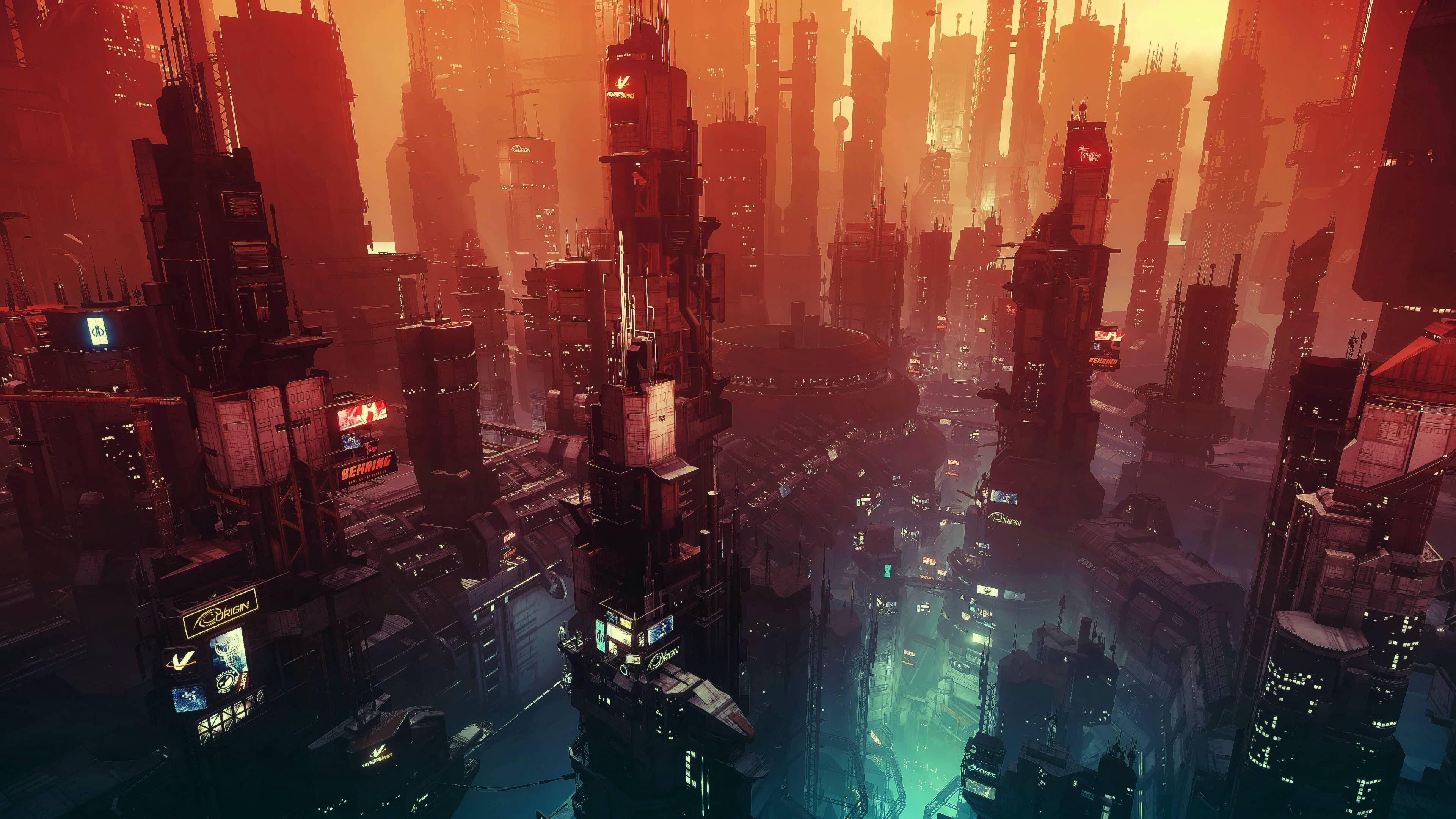 Cyberpunk Futuristic City Science Fiction Concept Art cyberpunk aesthetic  HD phone wallpaper  Pxfuel