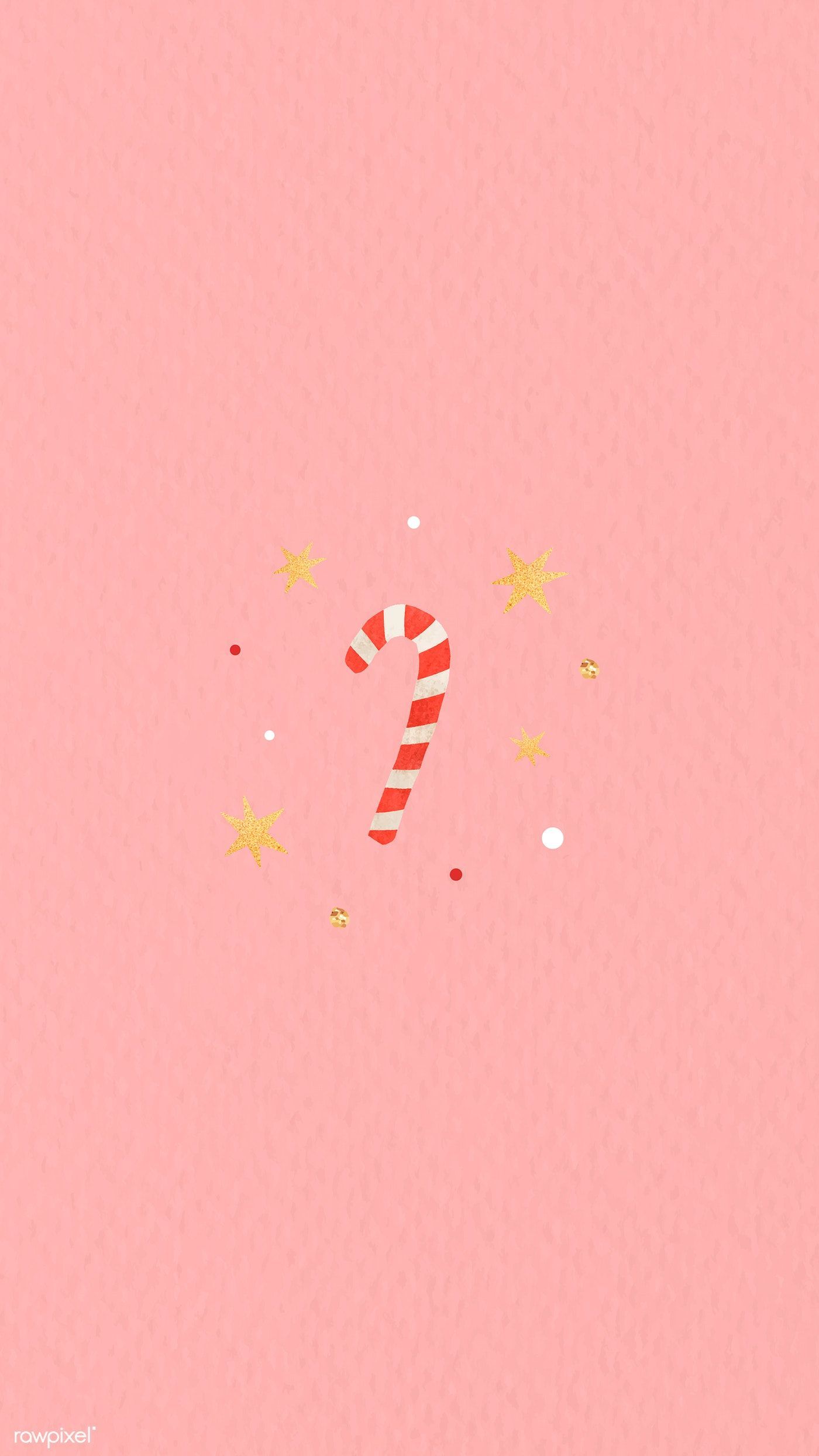 Download premium illustration of Cute candy cane mobile phone