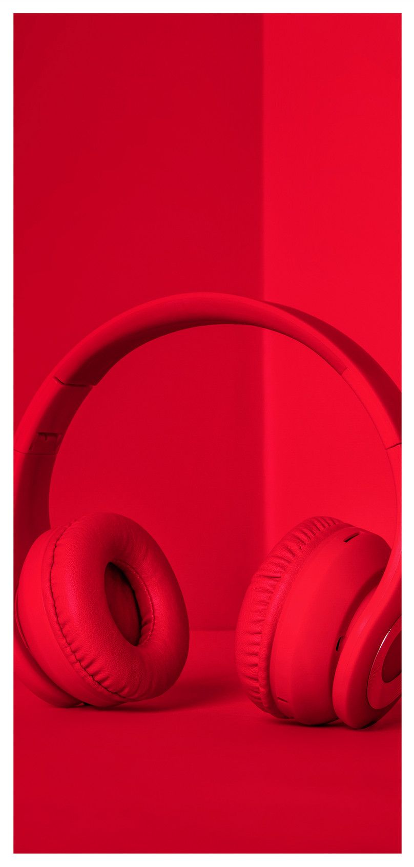mobile phone wallpaper with red headphones background image free