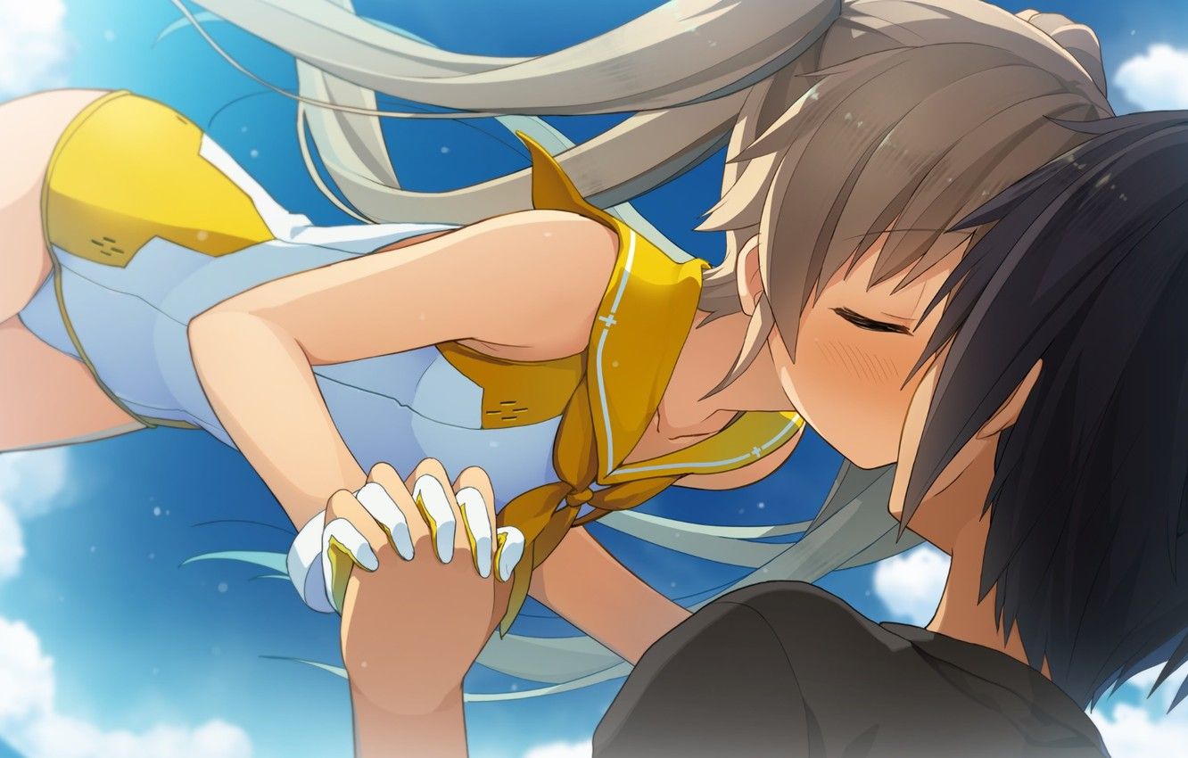 Wallpaper kiss, anime, pair, Aokana image for desktop, section