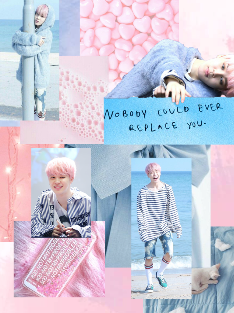 Bts Jimin. Blue and pink. Rose quarts and serenity aesthetic