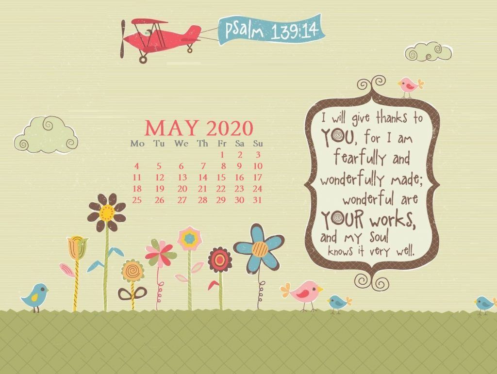 May 2020 Desktop Wallpaper. Calendar wallpaper, Desktop calendar