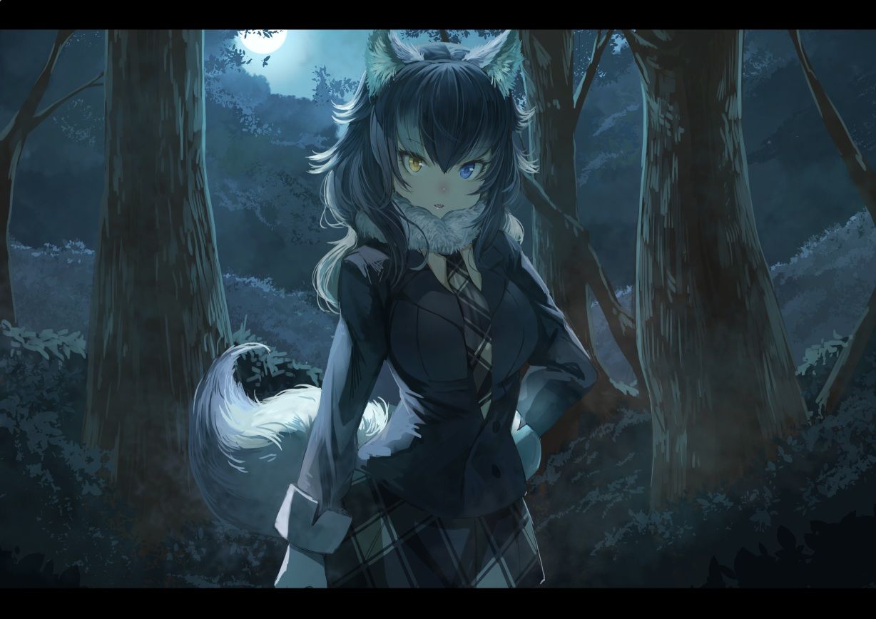 Wolf Girl with Blue Hair - wide 7