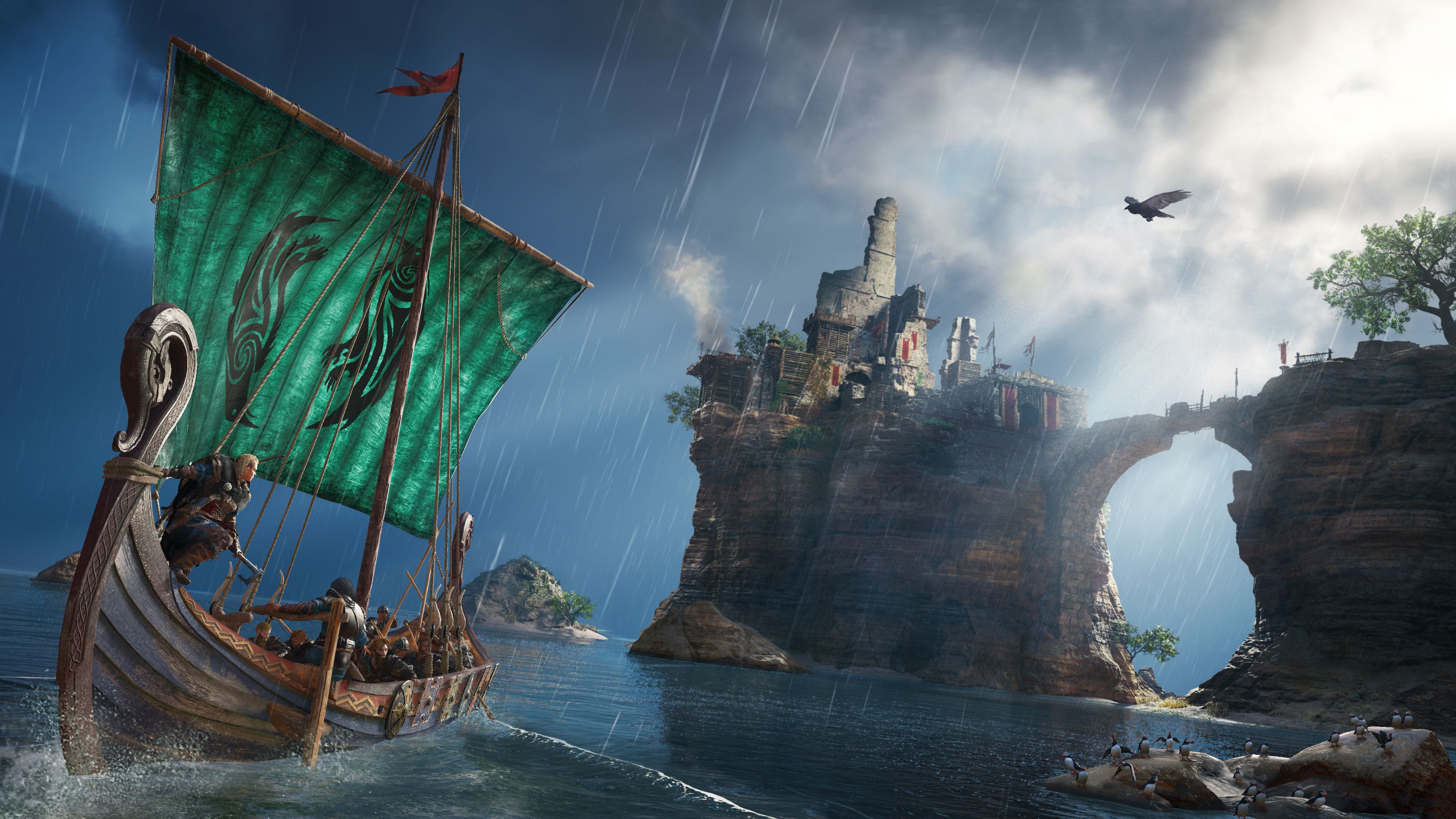 Assassins Creed Valhalla Ragnarok Battle Ship Wallpaper, HD Games
