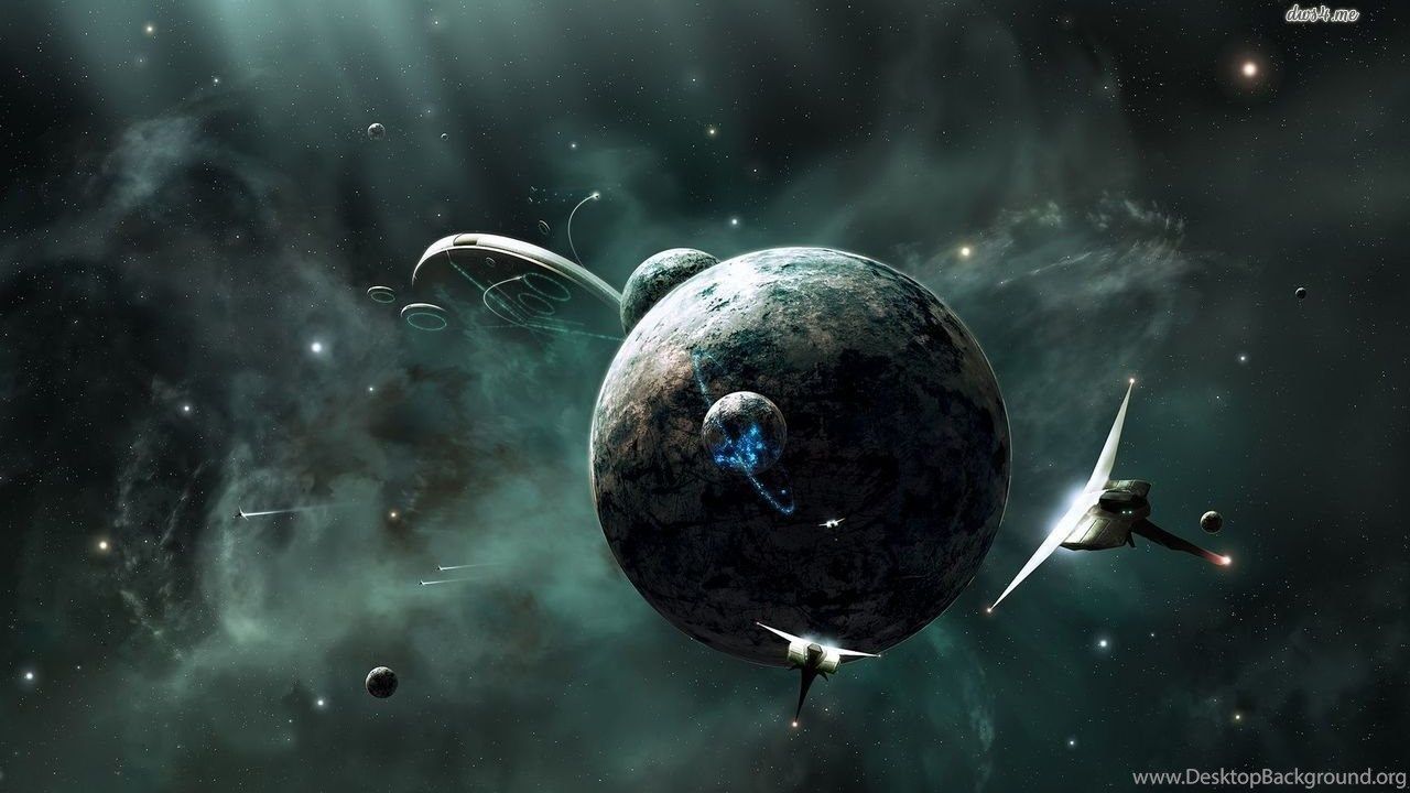 Planet Surrounded By Spaceships Wallpaper Fantasy Wallpaper