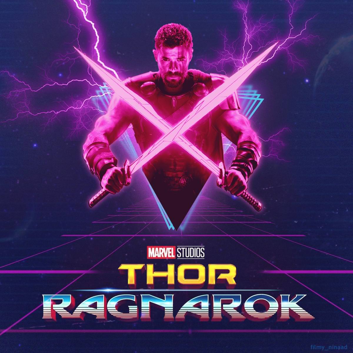 Thor Ragnarok Outrun style posters