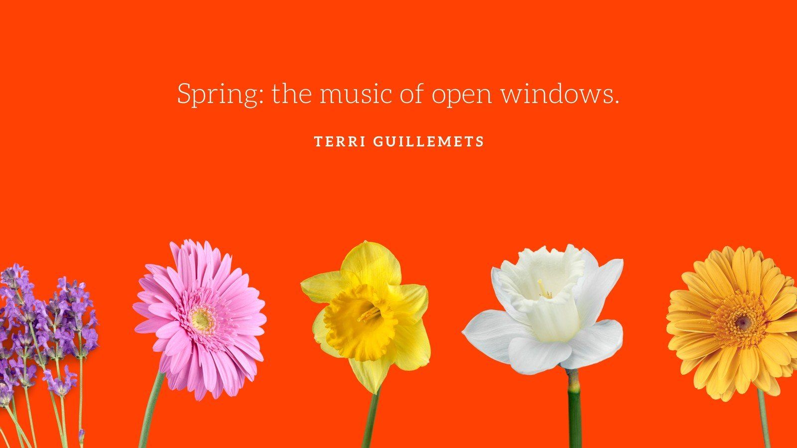 Orange Floral Quote Spring Desktop Wallpaper