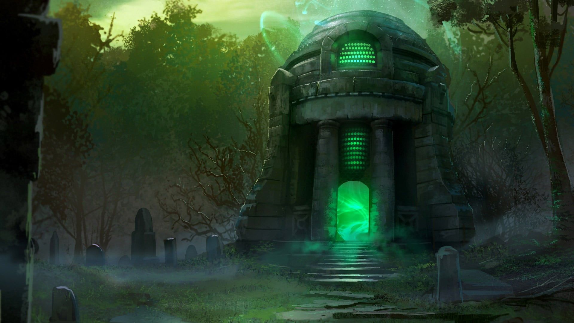 Green and gray house anime fanart, Fallen Enchantress: Legendary