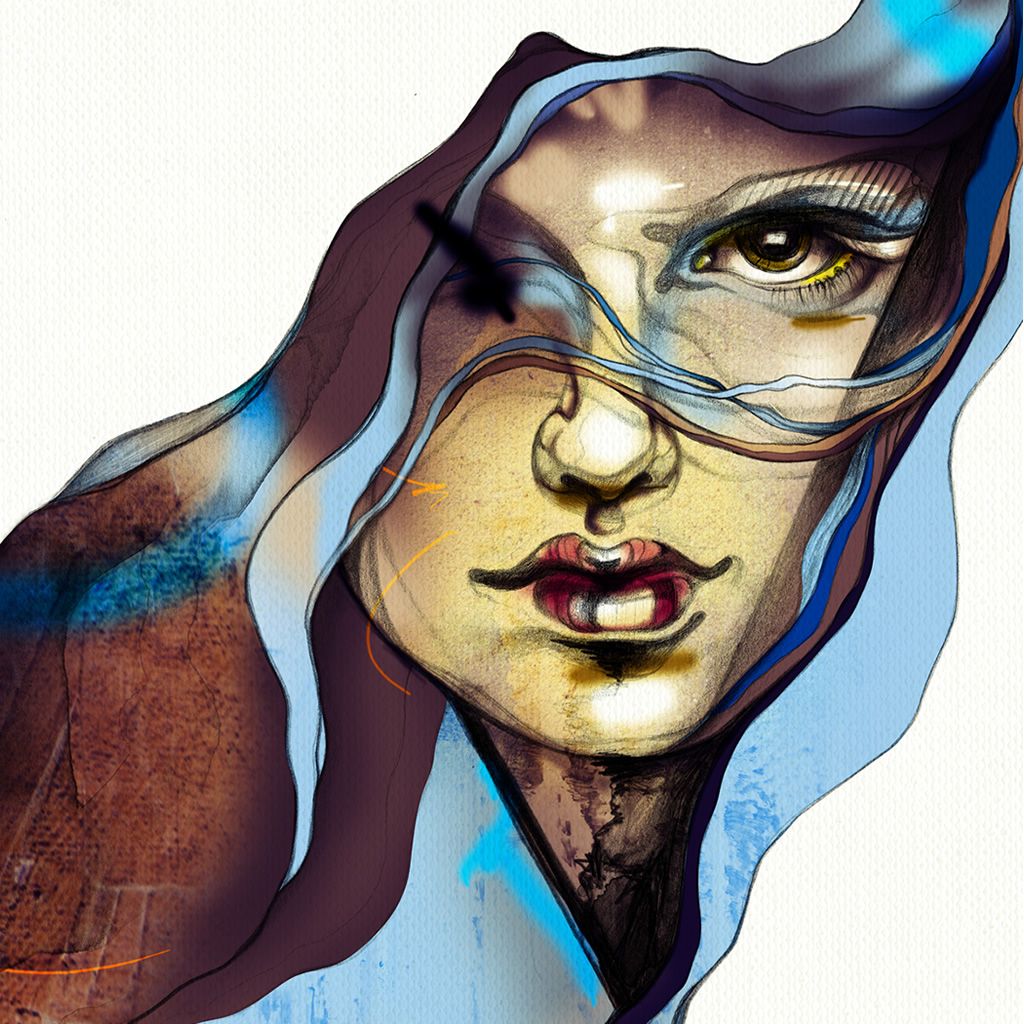 Water Color Painting Girl iPad Wallpaper Free Download