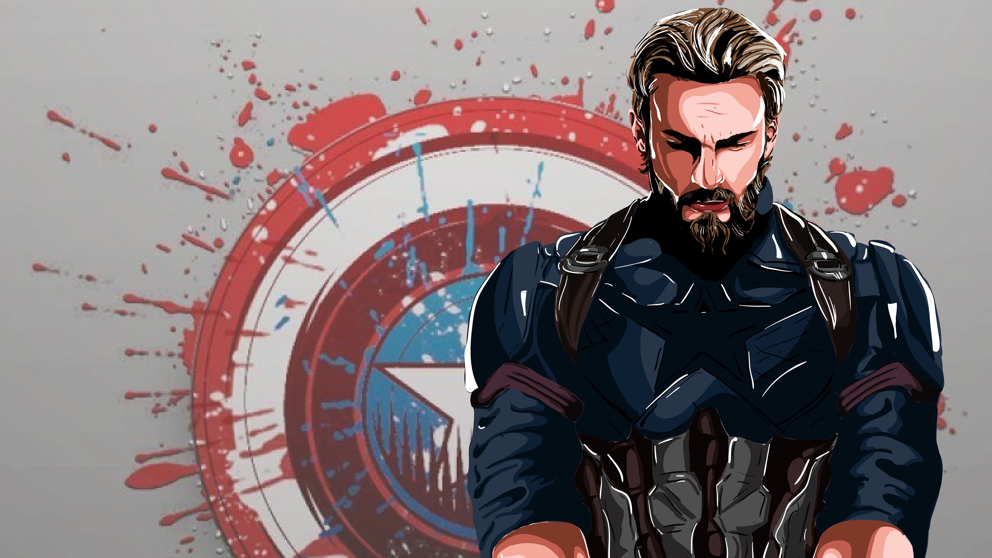 HD image of Captain America standing heroically
