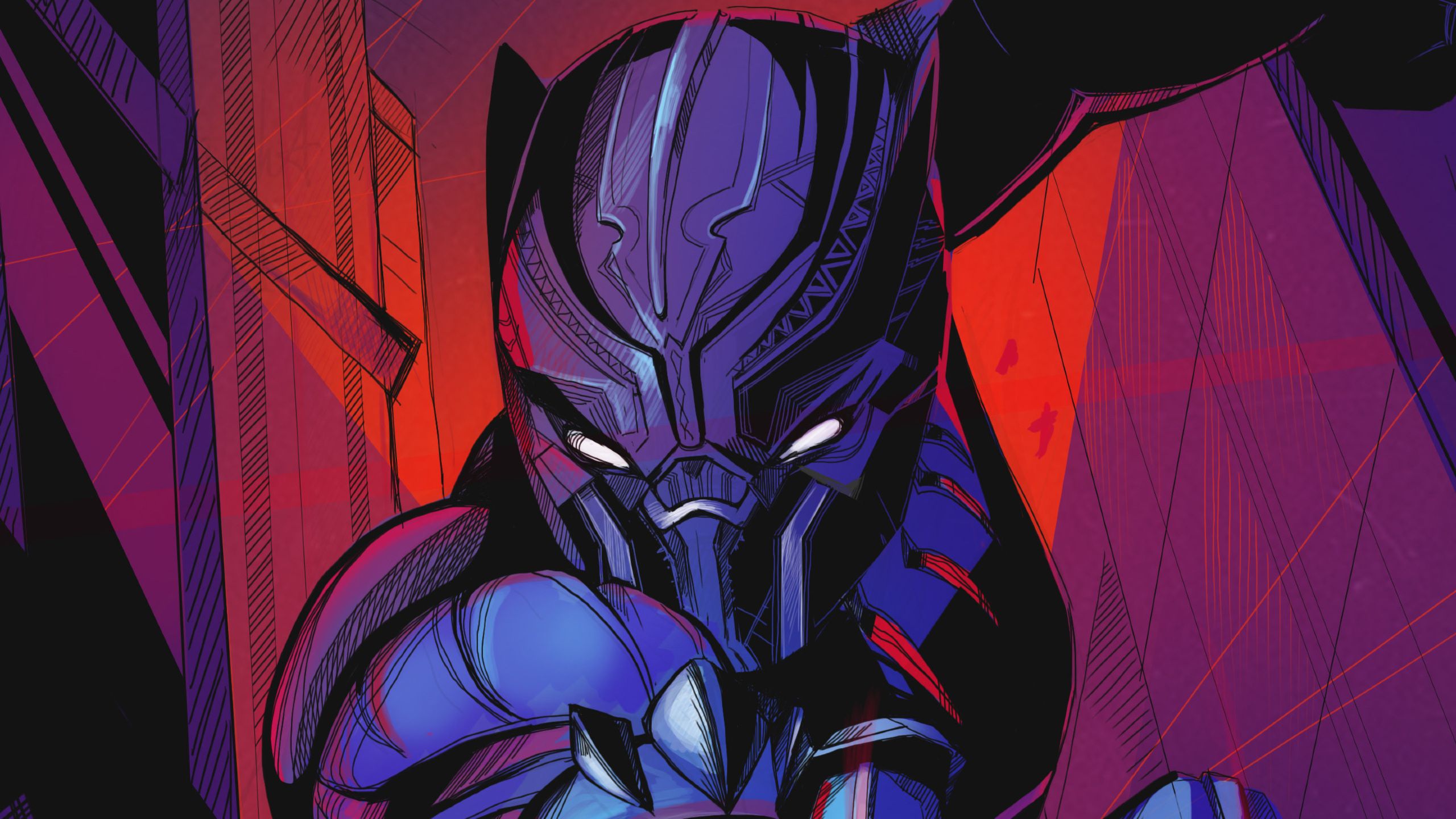 Black Panther Superhero Art 1440P Resolution Wallpaper