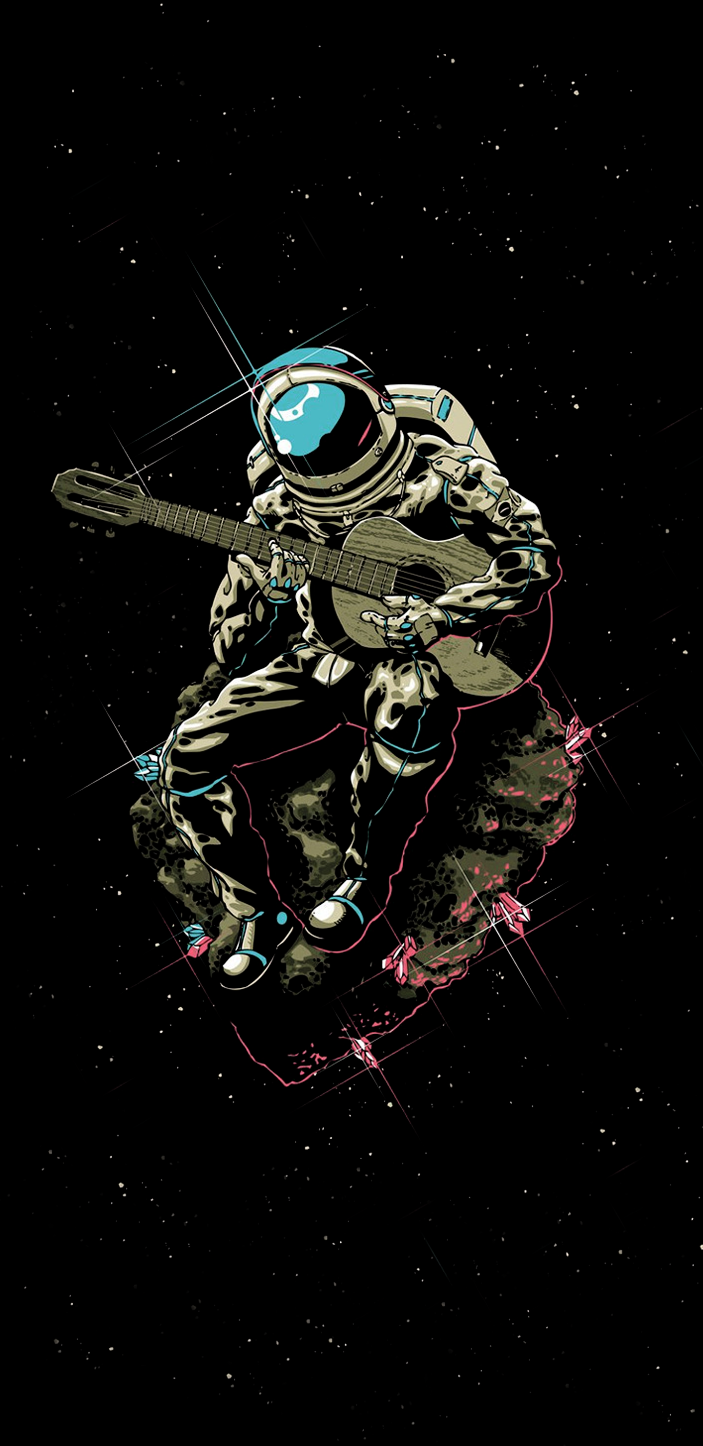 Astronaut playing the Guitar (1440x2960) S8 Wallpaper